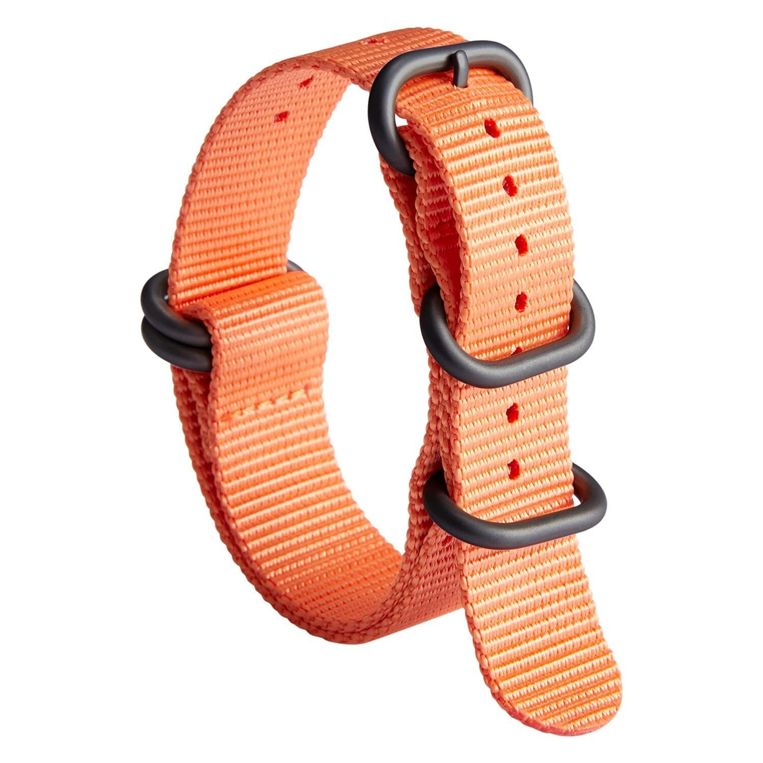 Nylon Watch Strap, Multicolor Watch Bands Replacement for Men Women 18mm 19mm 20mm 21mm 22mm 23mm 24mm G10 Premium Ballistic with Military Heavy Duty 5 Rings Silver/Black Stainless Steel Buckle — view 15