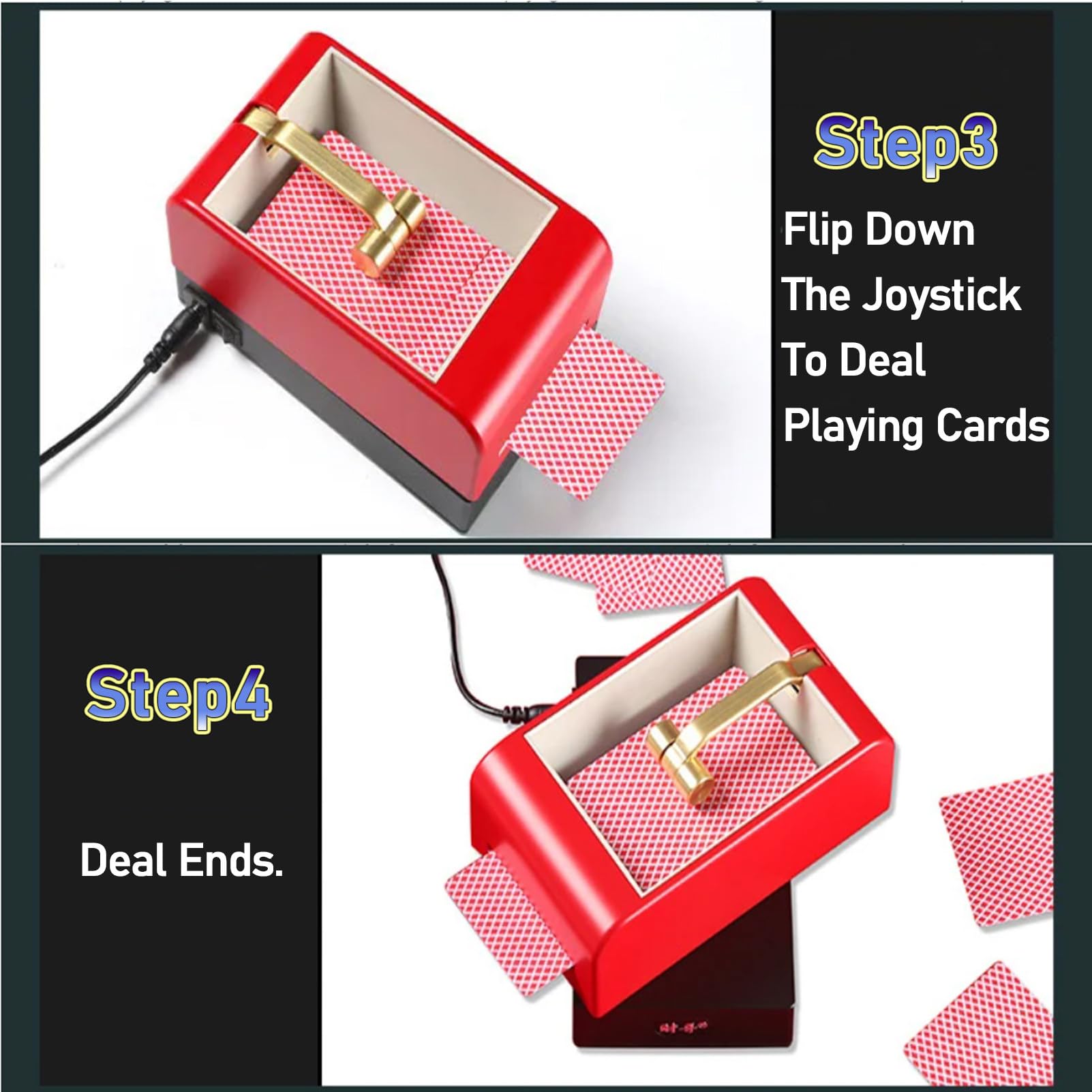 RayGenius Barajador De Cartas AutomáTico, MáQuina De Cartas A Pilas, Barajador De Cartas De Casino EléCtrico para Uno, Blackjack, Texas Hold'em, Juegos De Cartas En Casa