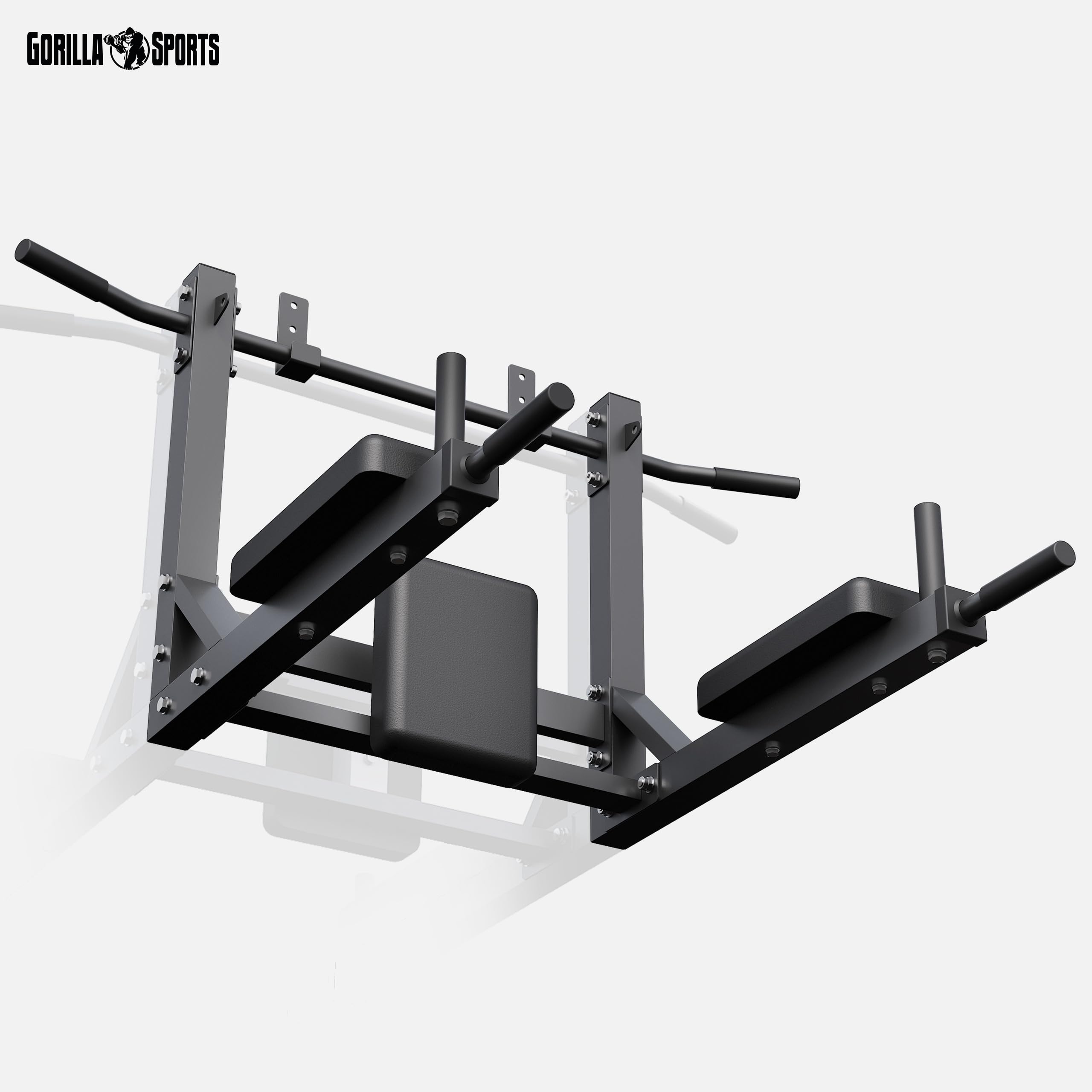 GORILLA SPORTS® Barra per Trazioni - 4in1, Multifunzione, Max 300 kg - Sbarra per Trazioni a Muro, Pull up Bar, Asta, Barra Fitness, Attrezzo per Trazioni in Casa, Muscle up Bar, Pullup, Palestra