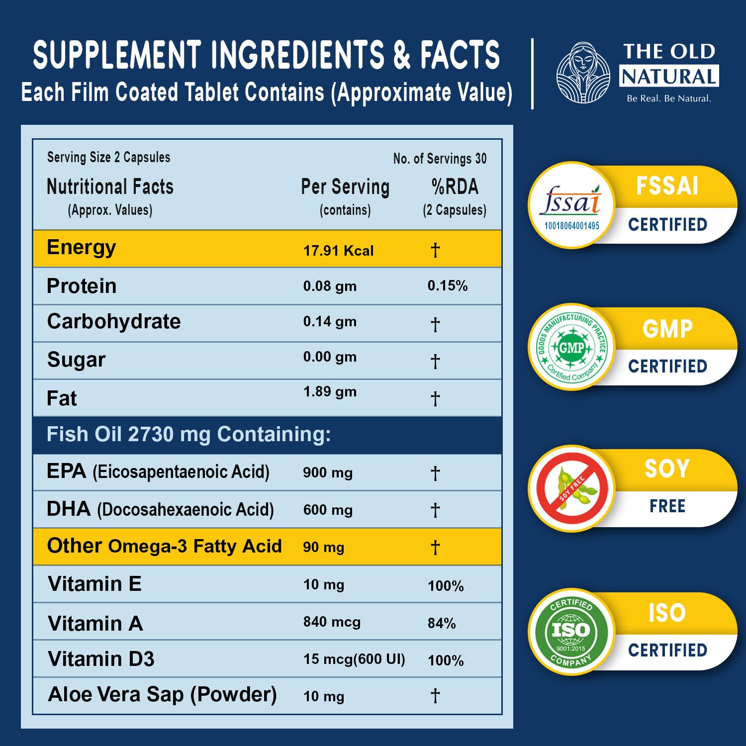 The Old Natural Salmega Omega 3 Fish Oil with Vitamin D3 600 IU – 1590mg High Strength (900mg EPA & 600mg DHA) for Heart, Brain, Joint & Immunity Support – Fish Oil Capsules for Men & Women – 60 Softgels — Amazon image 6