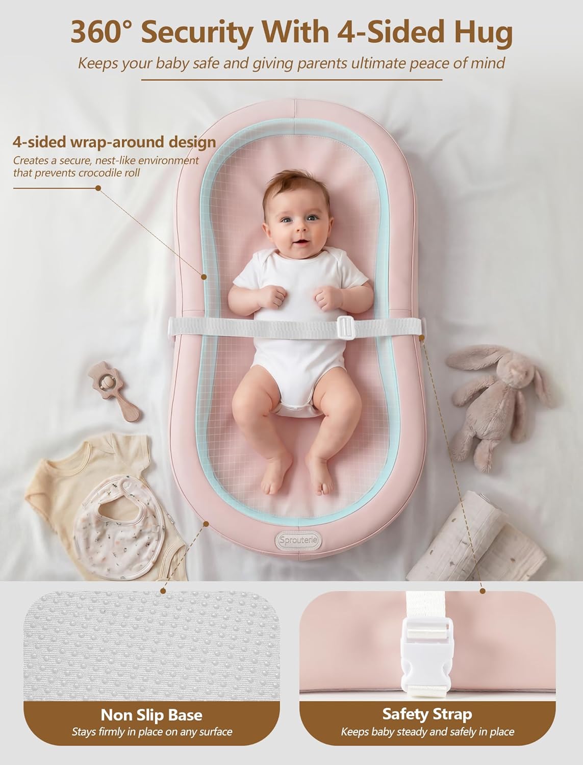 Wipeable Baby Changing Pad, Changing Pad Babies for Dresser Waterproof Standard Size in 30.7” * 15.7” for Diaper Changing on Table (Pink)