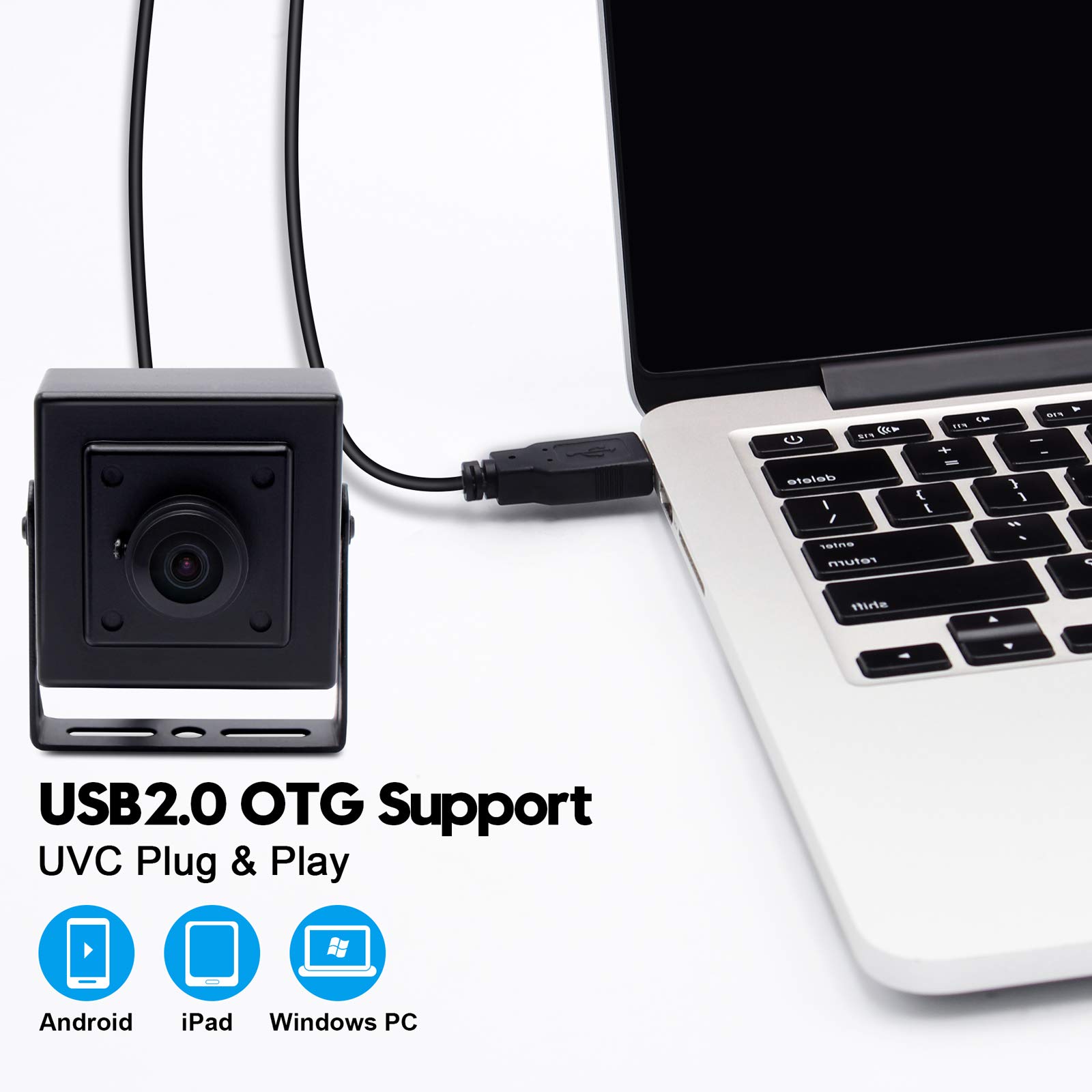 Svpro Full HD 1080P Low Light Camera USB Camera con alloggiamento in alluminio, IMX323 Sensor Mini USB Webcam 2MP H.264 USB Webcam con microfono digitale integrato per PC o progetto embedded