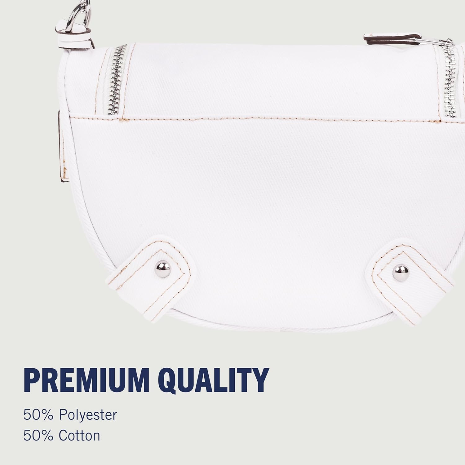 True Religion Hobo Bag, Women's Shoulder Handbag with Grommet Chain Strap, White - Image 5