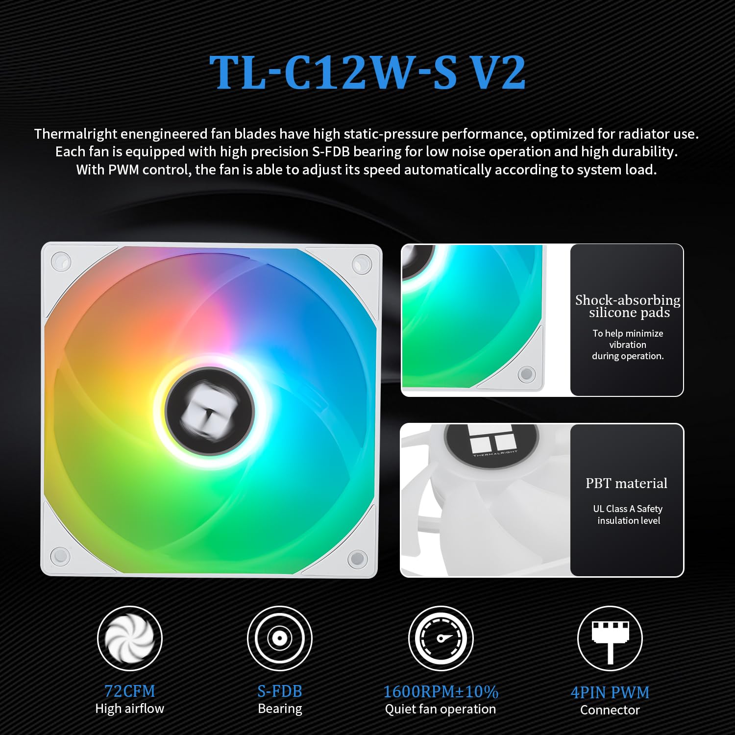 TR FM Blanco ARGB V2 Enfriador de procesador líquido 240 filas PWM ARGB 120 mm, para AMD/AM4/AM5 Intel LGA1150/1151/1200/2011/1700/1851