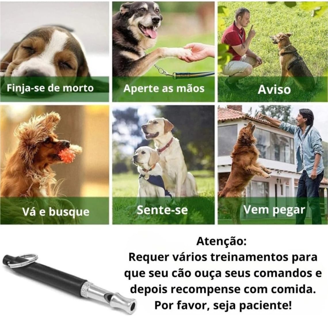KAMUFLE Apito De Metal Ultrassônico Com Regulagem Adestramento Cães Treinamento Cachorro, ferramenta de ultrassom para parar de latir (Preto) KAMUFLE Apito De Metal Ultrassônico Com Regulagem Adestramento Cães Treinamento Cachorro, ferramenta de ultrassom para parar de latir (Preto)