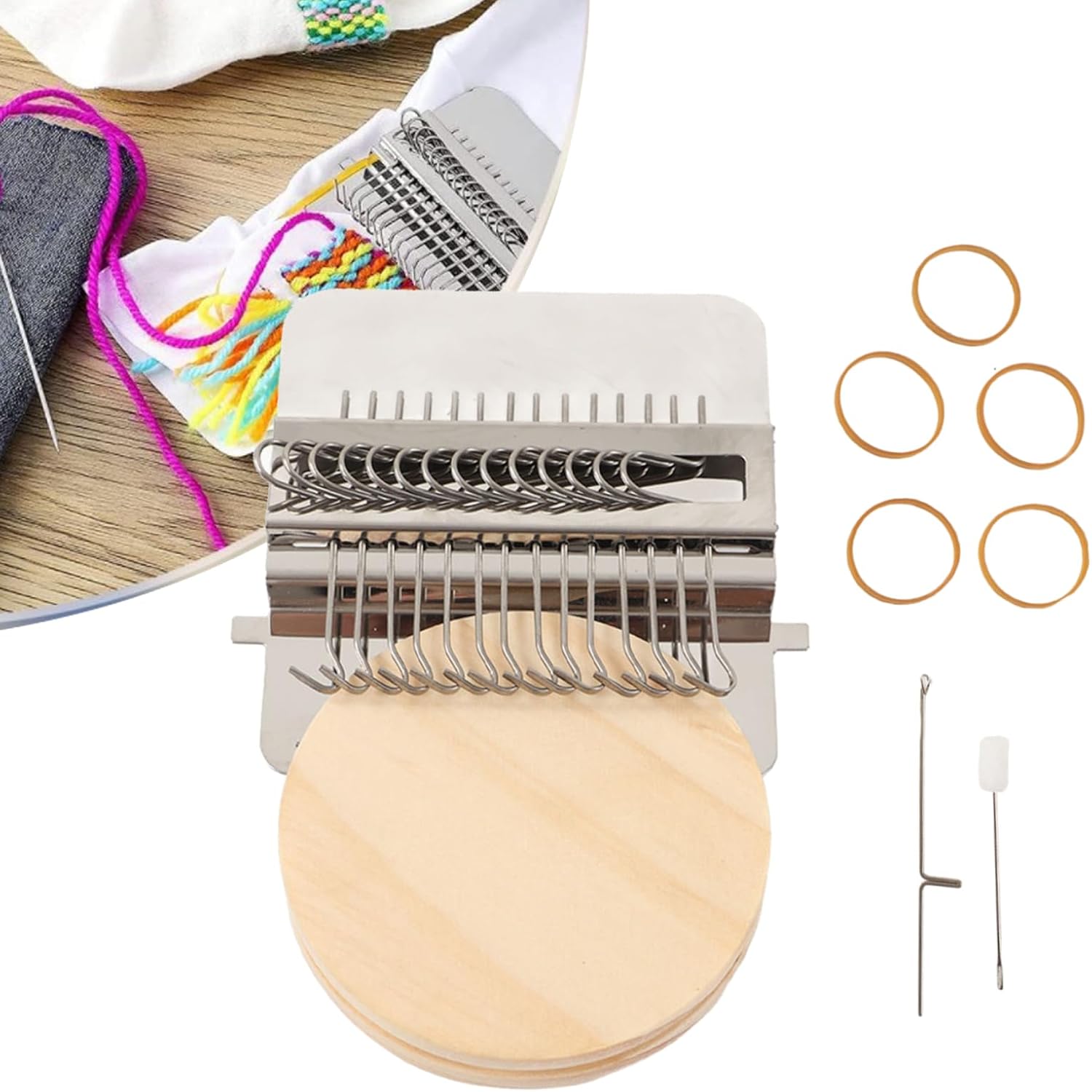 Small Loom Speedweve Type Weave Tool, Small Weaving Loom Mini Mending Convenient Darning Loom for Mending Jeans Socks Clothes Loom Machine Makes Beautiful Stitching DIY Weaving Arts (14 Hooks)