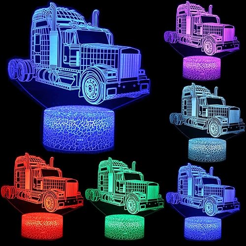 Miniatura 3 de Luz nocturna de ilusión 3D con tres patrones de 16 cambios de color, lámpara de ilusión para automóvil, lámpara de luz nocturna para niños