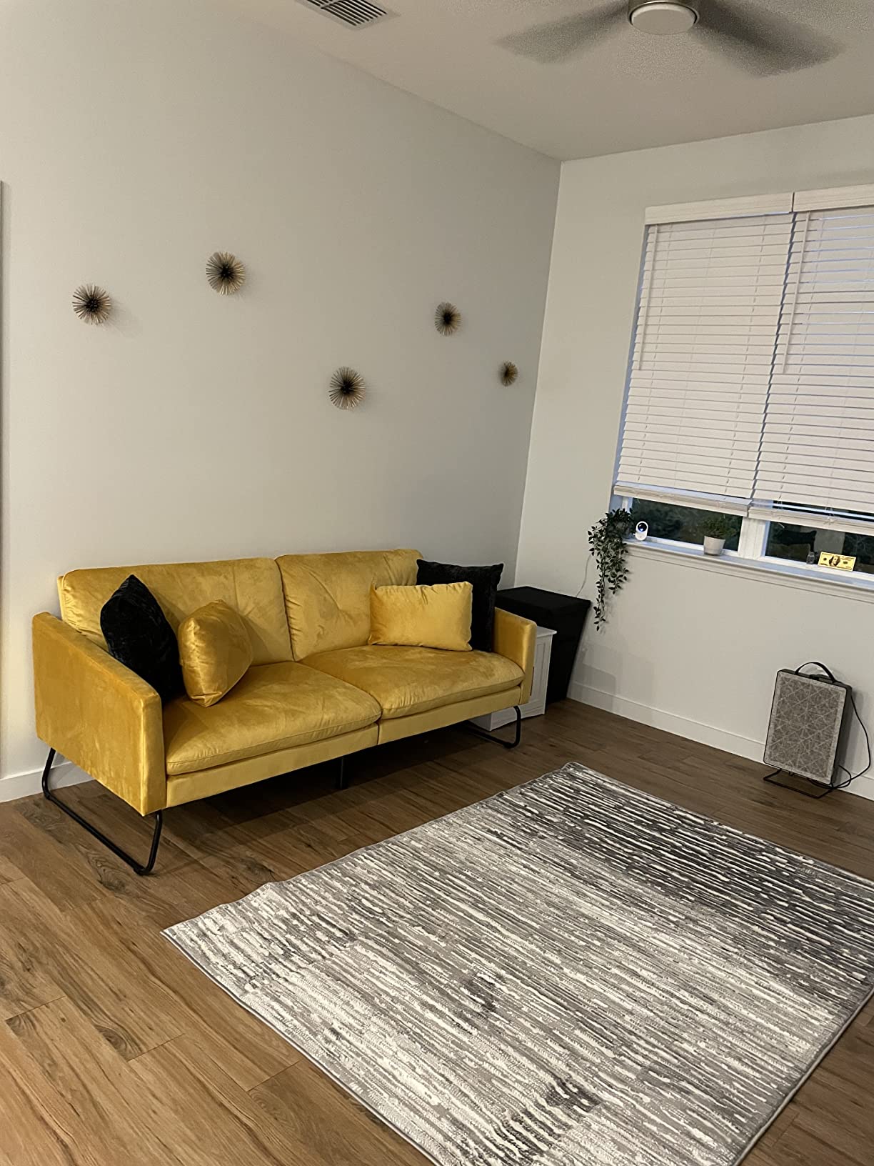 40/mo Finance Mr. Kate Neely Futon with Bolster Pillows, Mustard