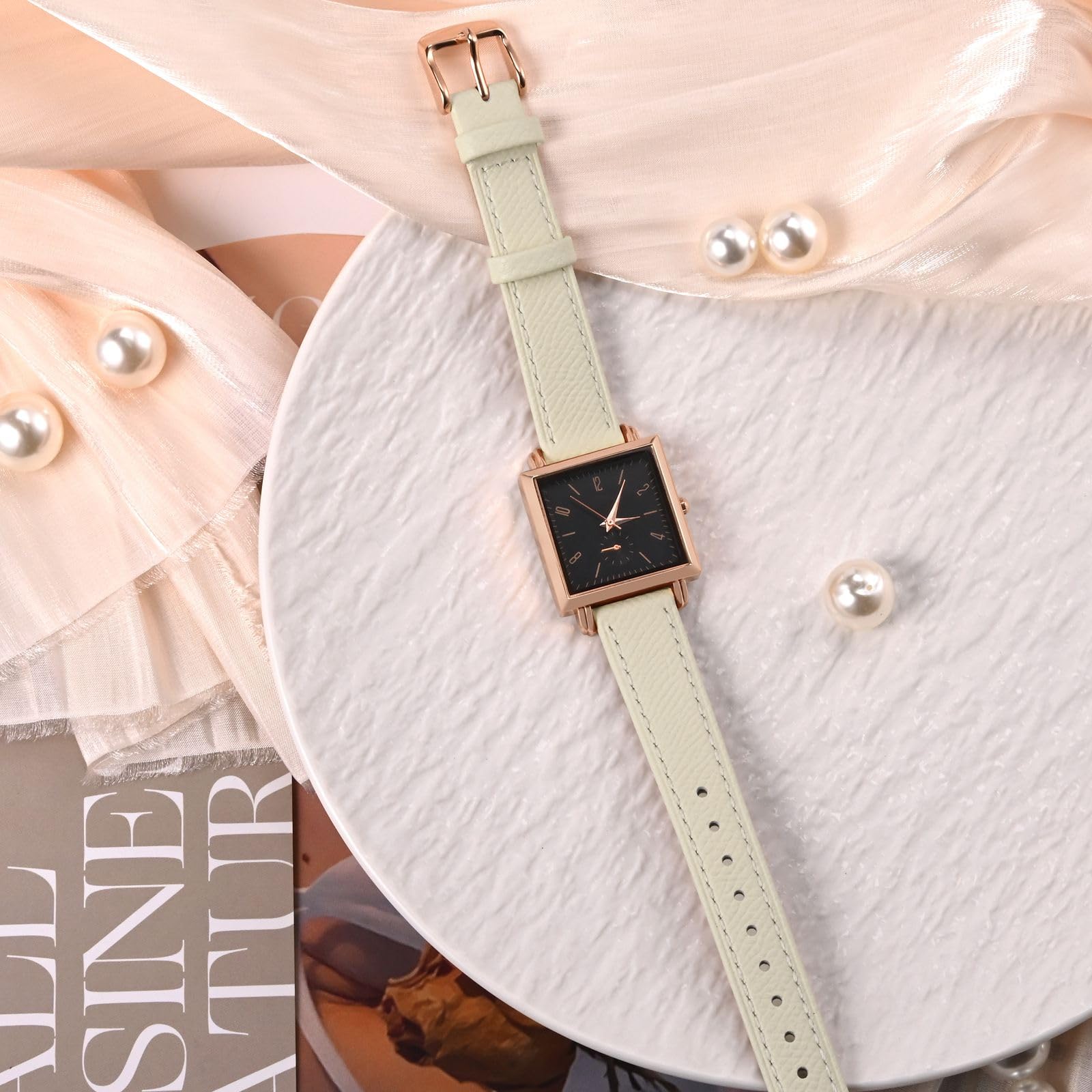 WOCCI Grace Watch Strap, Top Grain Leather, Quick Release Replacement Bands, Stainless Steel Buckle, Band Width 12mm 14mm 16mm 18mm 20mm — view 9