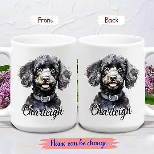 Vista 93 de Taza de café con nombre personalizado de pastor alemán, 11 15 onzas, taza de cerámica blanca de pastor alemán personalizado, regalos para hombres