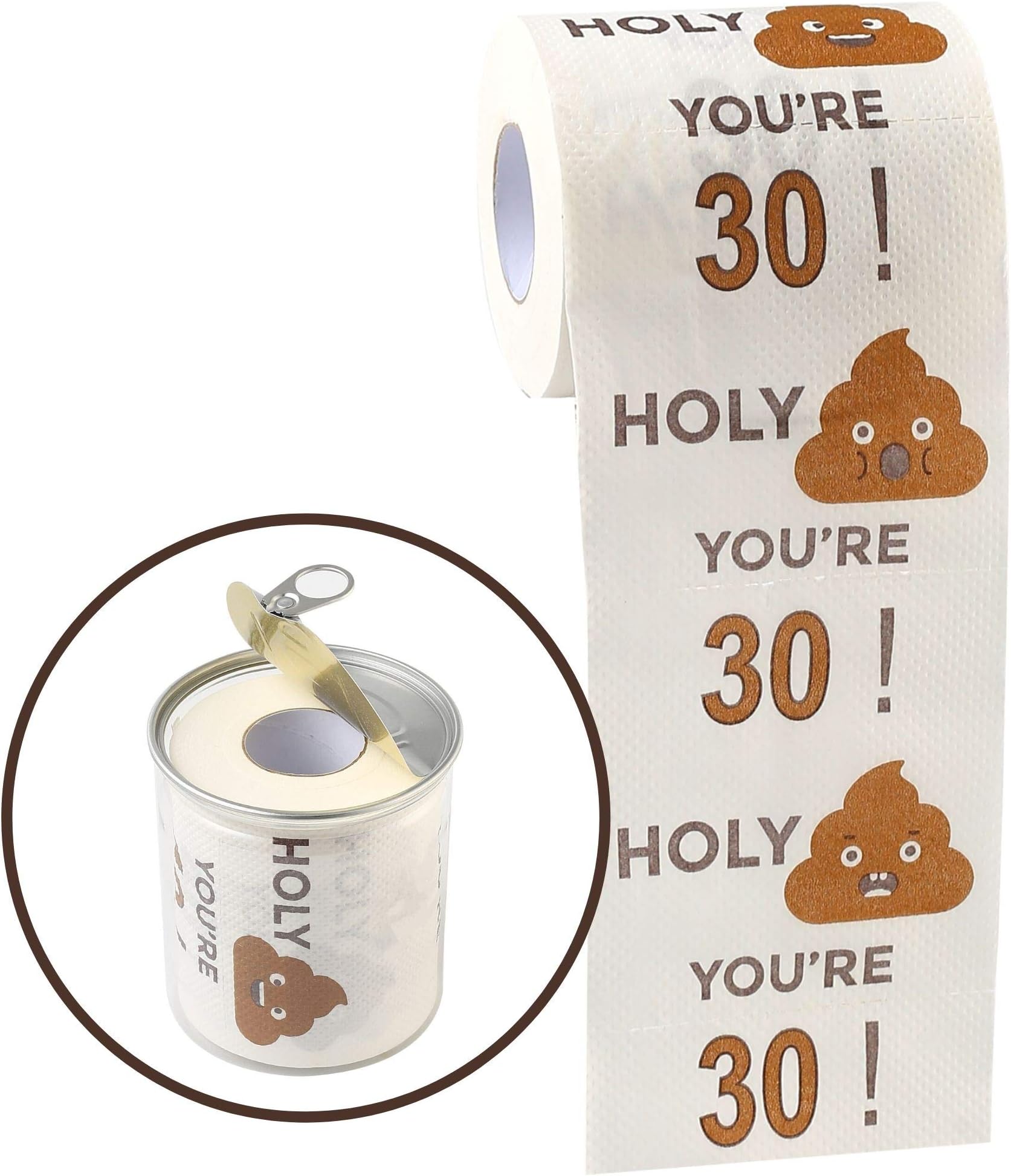 Winoo Design Happy 30th Birthday Gifts for Women and Men - 3-Ply Funny Toilet Paper Roll, Thirty Birthday Decorations for Him, Her, 30th Birthday Toilet Paper Novelty, Gag Funny Birthday Gift