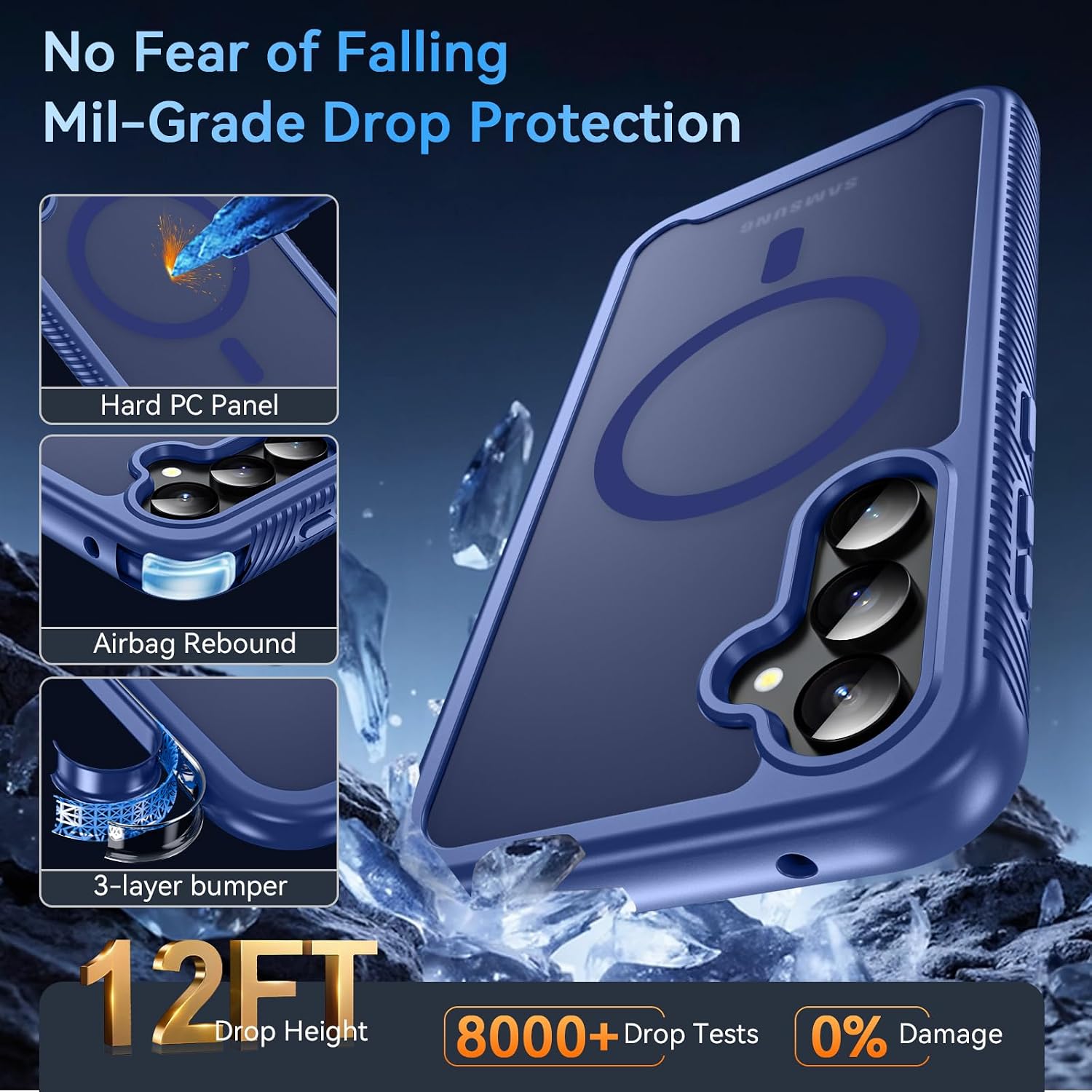  Magnetic for Samsung Galaxy S23 FE Phone Case with MagSafe, Blue thumbnail