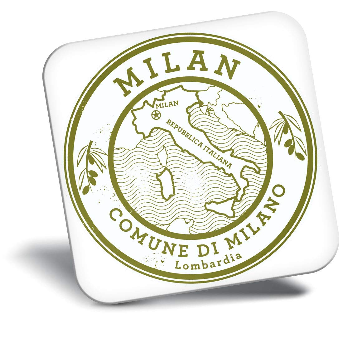 Destination Vinyl Ltd Fridge Magnet - Comune Di Milano Milan Italy Travel Map 6042