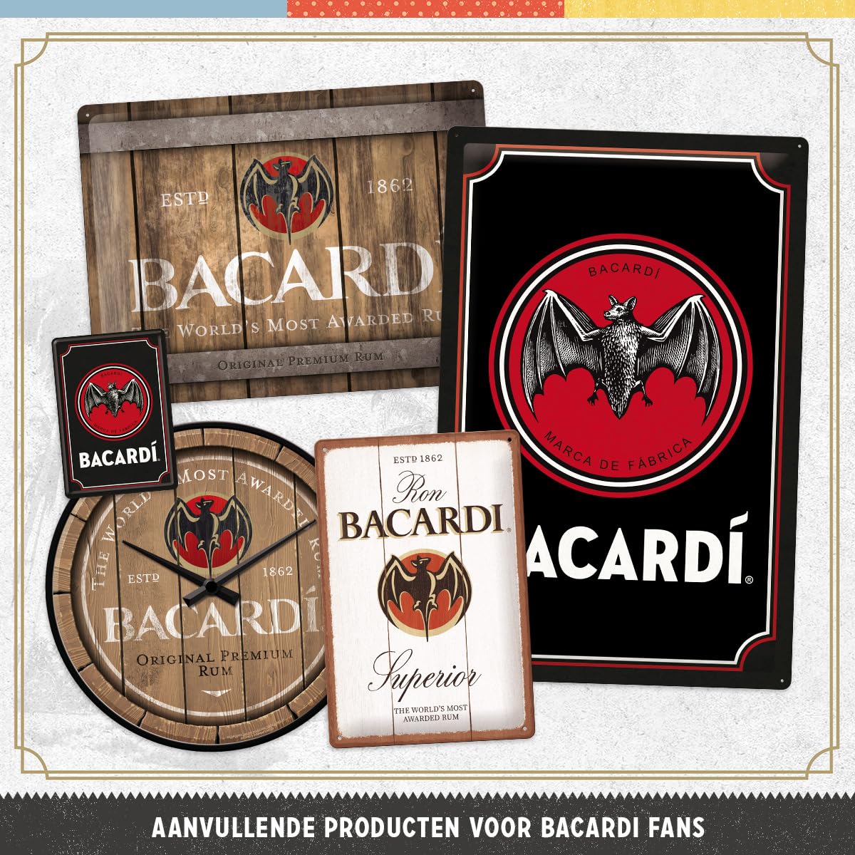 BC® Metalen bord retro 20 x 30 cm, whiskybarrels, vintage decoratie van metaal, design als cadeau-idee voor whiskyfans