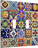 Vista 86 de Placa Cubierta de Interruptor de Luz de Palanca Individual con Diseño de Flor Botánica en Tablero de Madera Rústico Estilo Granja - Placa de Pared