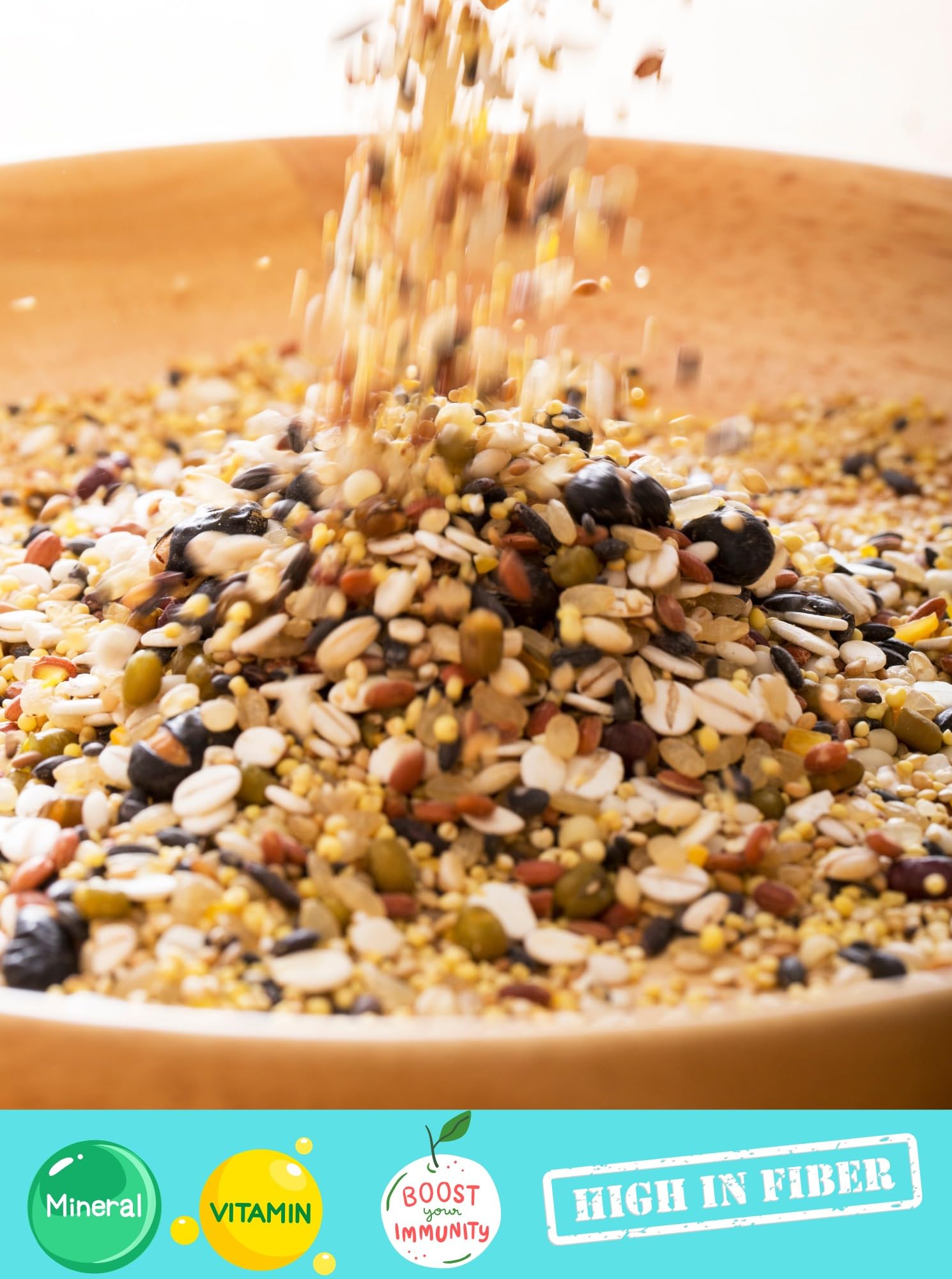 ONELINK MALL Bird Food for Cockatiel & Lovebirds Mix Seeds, Canary Seed, Sunflower Seed, All Stage Bird Food, Natural and Healthy Premium Mix Seeds, (Mix Seed) (Cocktail Love Birds Mix 2400 gm) 3