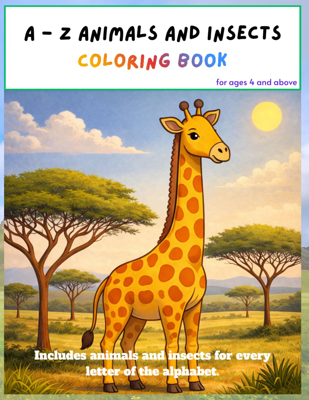 A - Z Animals and Insects Coloring Book