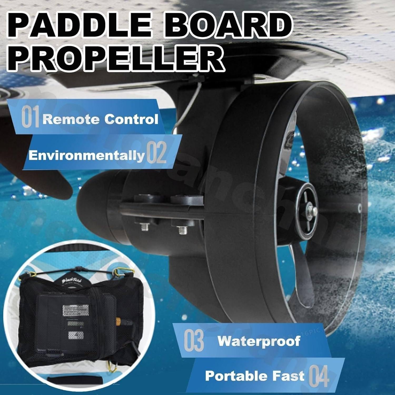 Pinna da Surf elettrica motorizzata, propulsione Subacquea Universale per Surf, SUP, Kayak e Barche da Pesca.