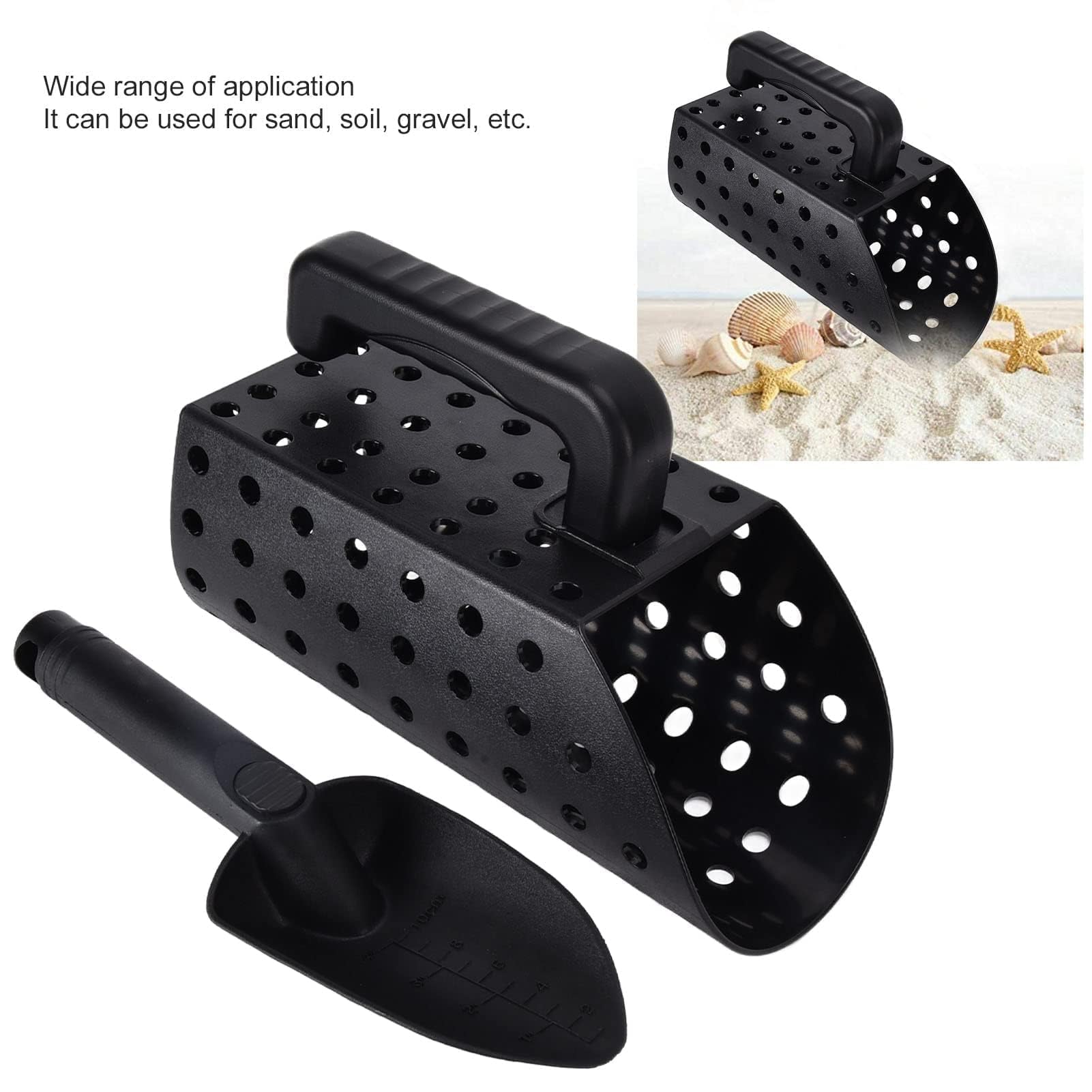 Cyrank Accessoires pour détecteurs de métaux, Shark Teeth Screen Pelle à Sable et Pelle à détection de métaux pour détection de métaux Pelle de Plage Pelle à détection de métaux, Pelle a granulés
