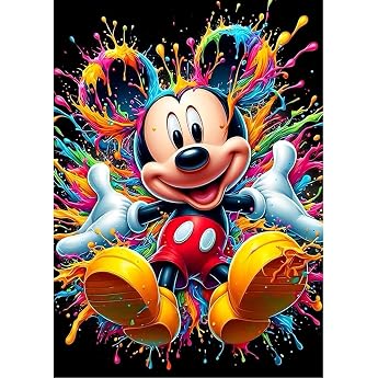 CLYCTIP Diamond Painting Kits for Adults Cartoon Mouse Diamond Art Kits for Adults 5D Anime Colourful Diamond Art Painting 30 x 40 cm