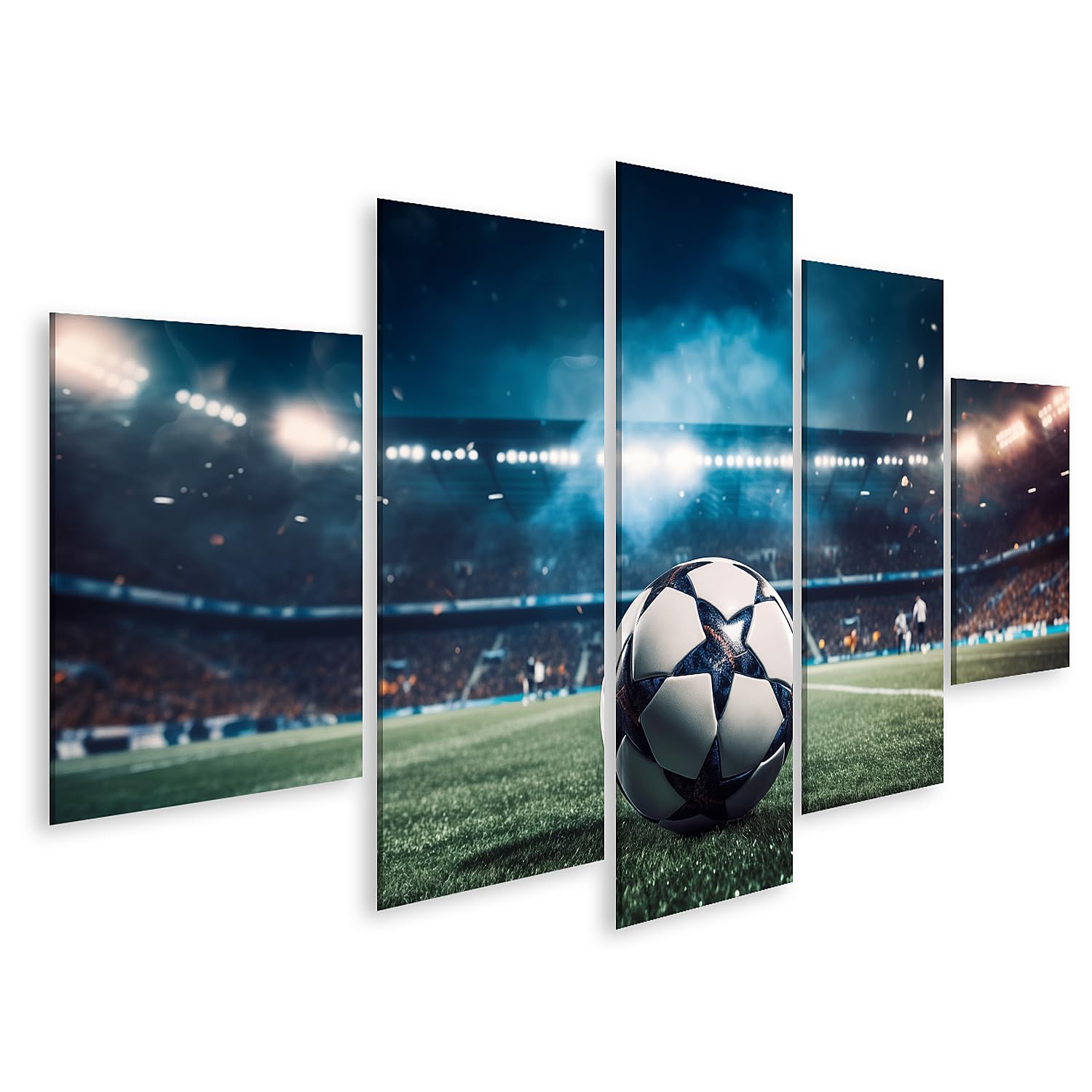 islandburner Quadro su tela campo di calcio prato stadio fari luminosi campionato immagini murali poster