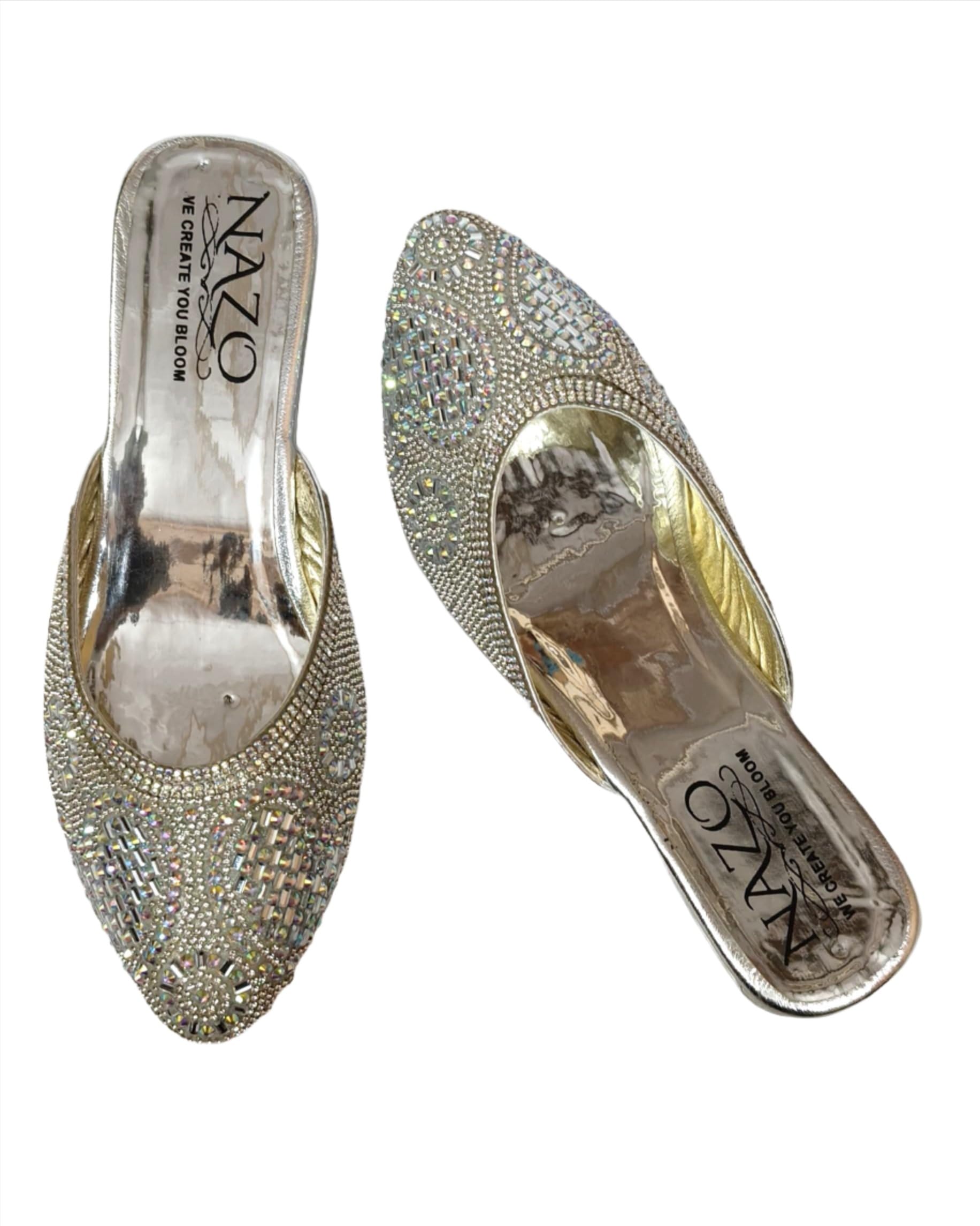Nazo Womens Embellished Slip-On Sandals, Silver (Silver, UK Footwear Size System, Adult, Women, Numeric, Narrow, 8) (B0DDYBMCVW) Amazon Price History, Amazon Price Tracker