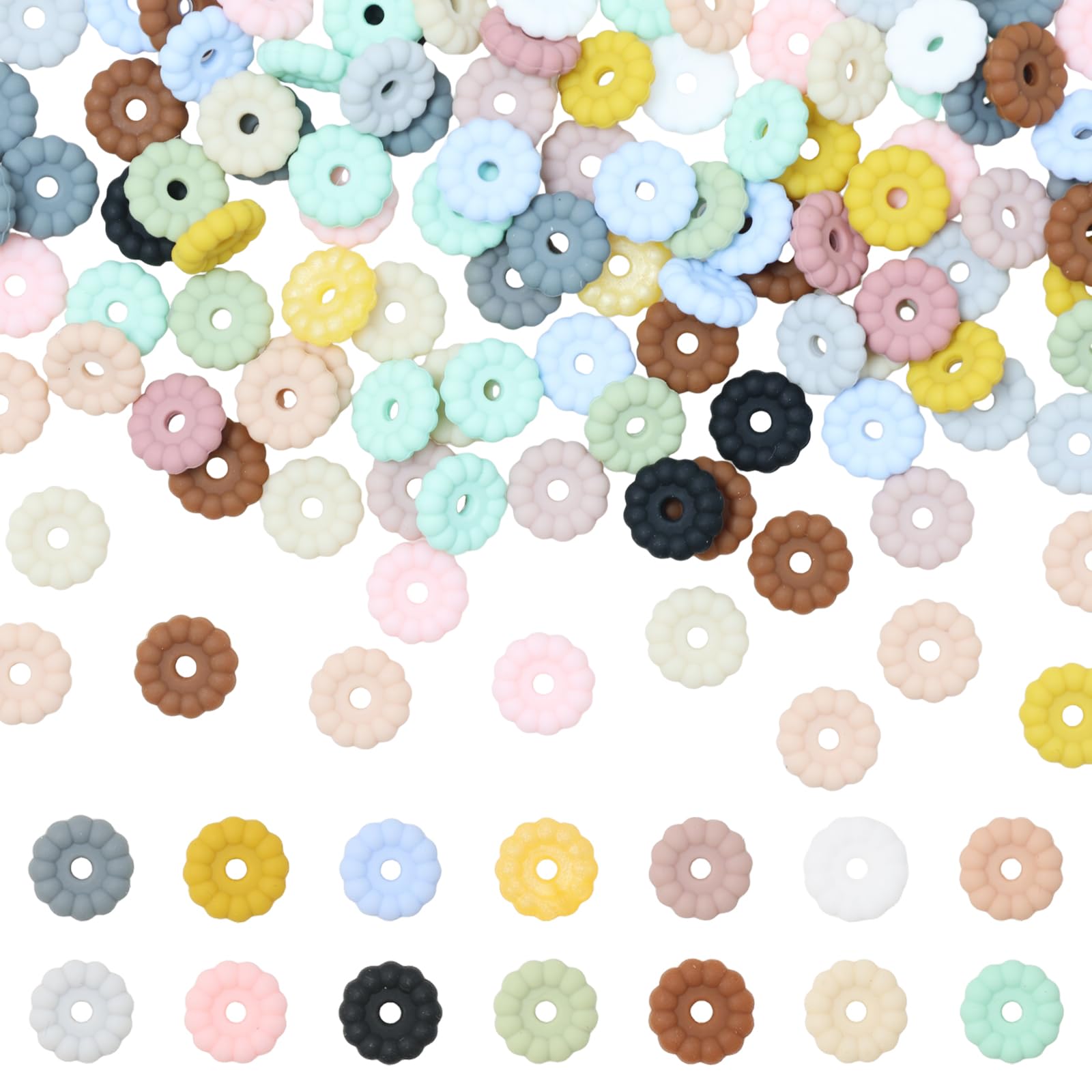 Perles rondes silicone 12mm matériel DIY loisirs créatifs porte-clés et perles bijoux