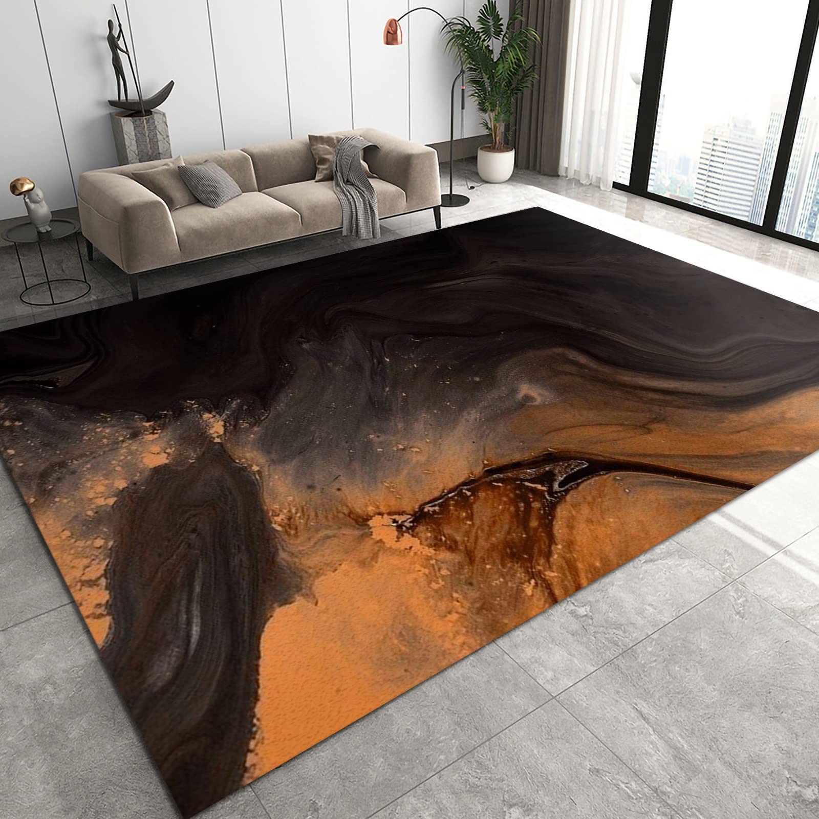 (SIMILAR ITEM) Modern Abstract Area Rugs, Abstract Paint Texture Art Floor Carpet, Super Soft Shaggy Fluffy Washable Durable Living Room Rug for Living Room Bedroom Dining Room Apartment Decor Mats-6ft x 9ft