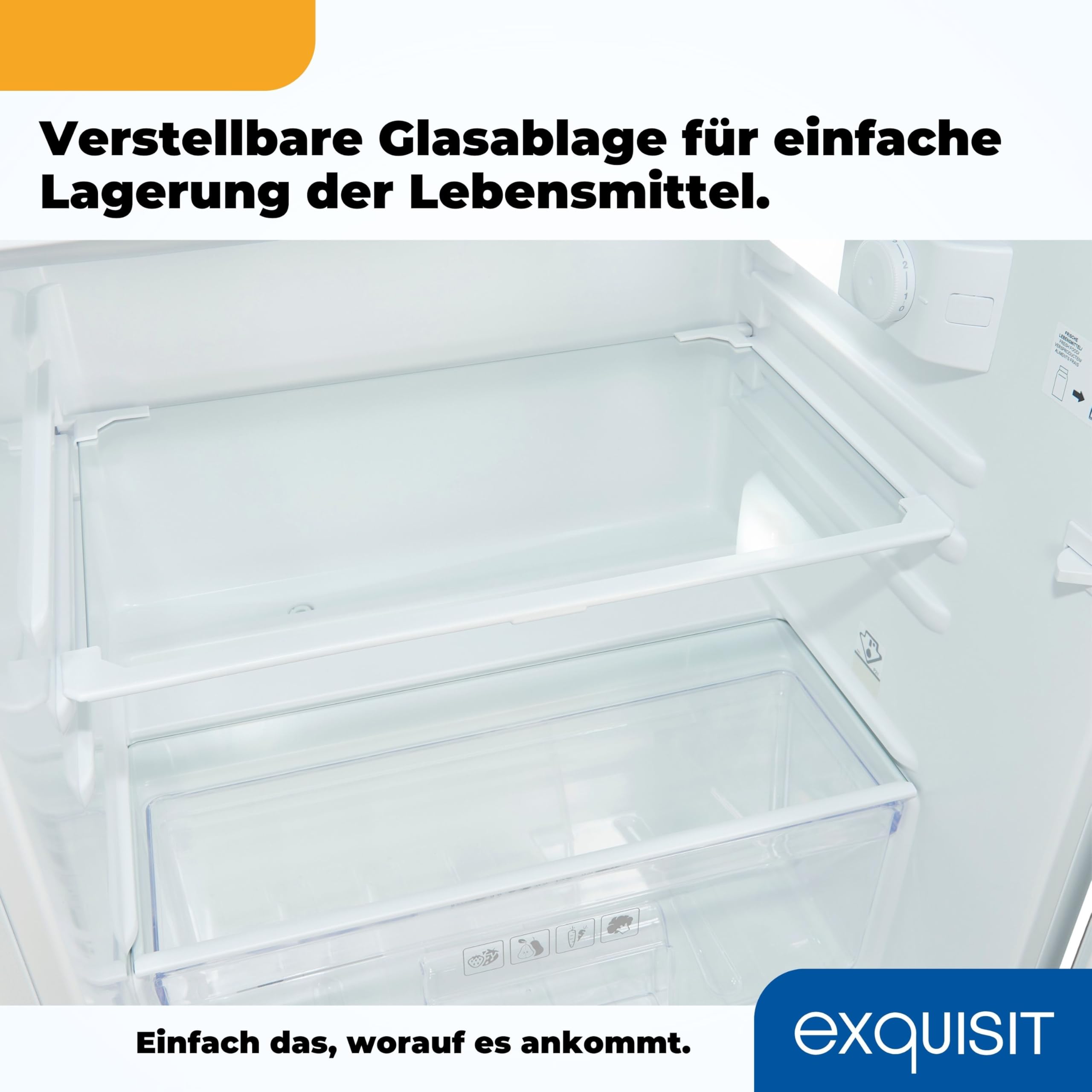 Exquisit Einbau-Kühl-Gefrierkombination 212 L, 145 cm, Klasse E | Schlepptürmontage für nahtlose Küchenintegration – 4-Sterne-Gefrierfach, 39 dB, ideal für 3–4 Personen