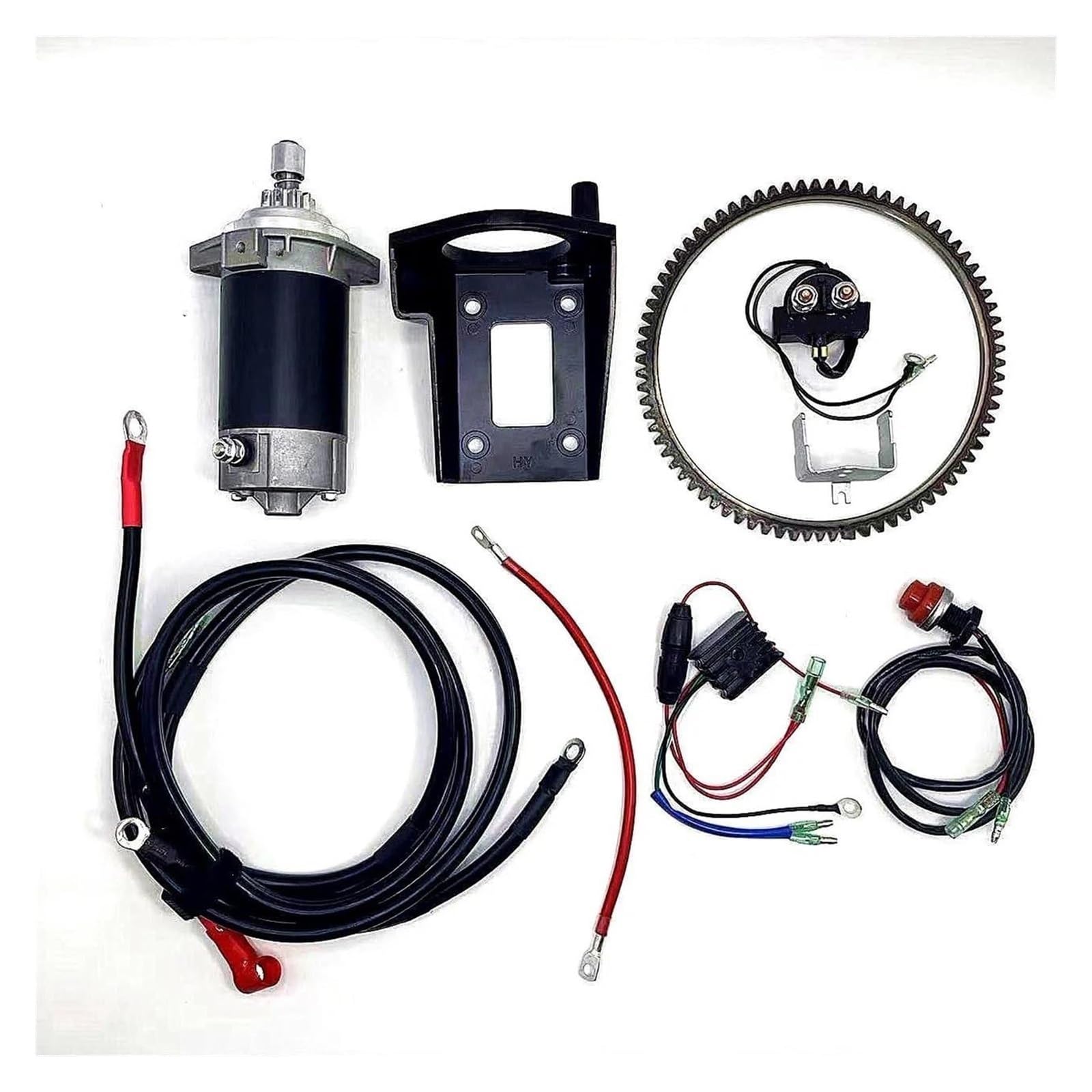Motor Generador para Suz&uki DT30 2 Tiempos 30HP Motor Fueraborda Motor De Arranque Relé Cable Rectificador Kit De Motor De Arranque Eléctrico(with Ring Gear)