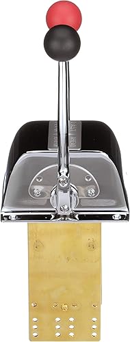 Miniatura 3 de Seachoice Control de palanca doble, latón cromado, pomos rojos y negros, 8-516 pulgadas de alto