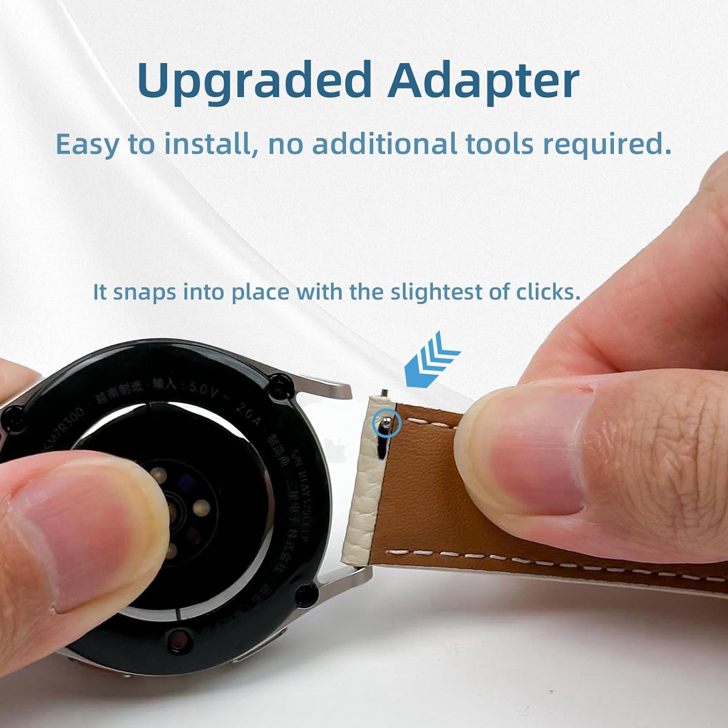 Leather Magnetic Strap Compatible with Galaxy Samsung Watch 7 6 5 4 FE 40mm 44mm, Watch 6/4 Classic 42mm 46mm, 5 Pro 45mm, Slim 20mm Top Grain Leather Band for Women - Image 4