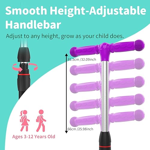 Miniatura 2 de BELEEV Patinetas A2 para niños de 3 ruedas para niños y niñas, 4 alturas ajustables, inclinadas para conducir, ruedas iluminadas, tabla extra ancha,