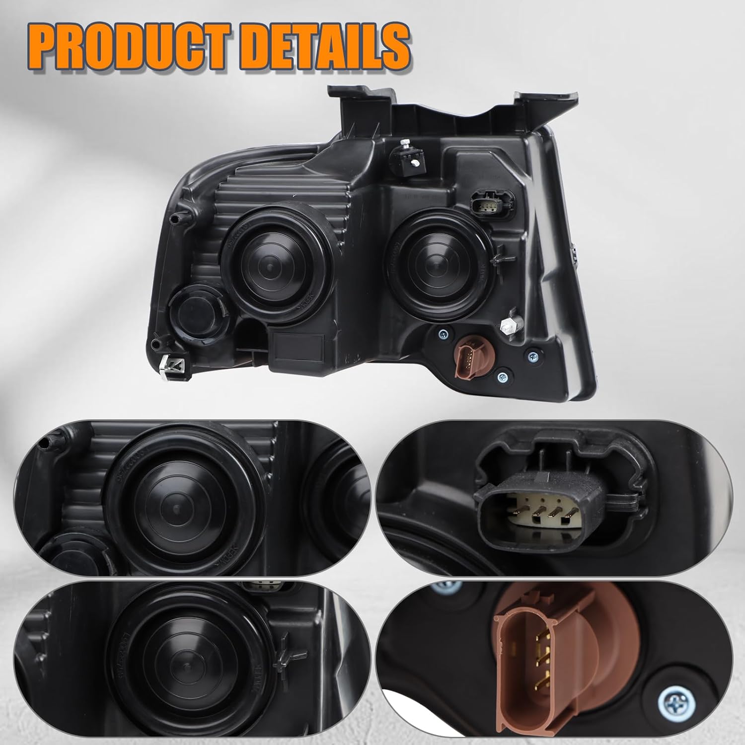 Left Halogen Headlights Assembly Compatible with 2015 2016 2017 Ford Expedition Front Headlamp Left Driver Side FO2503346, FL1Z13008G