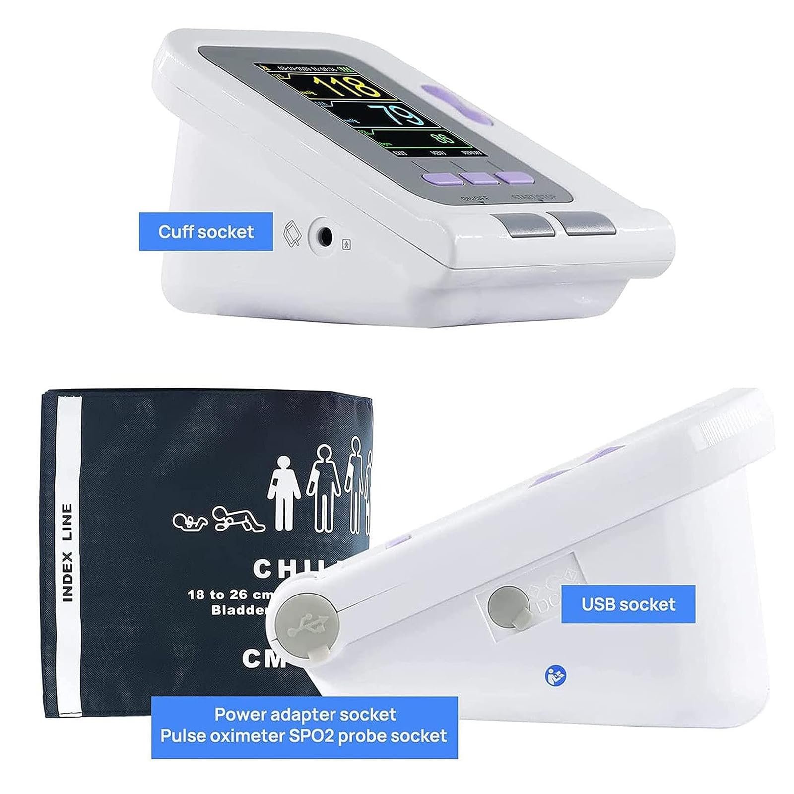 Monitor digital de presión arterial veterinaria con 3 puños, equipo de cuidado de animales de escritorio para perros, gatos y mascotas, uso doméstico y monitoreo de frecuencia cardíaca