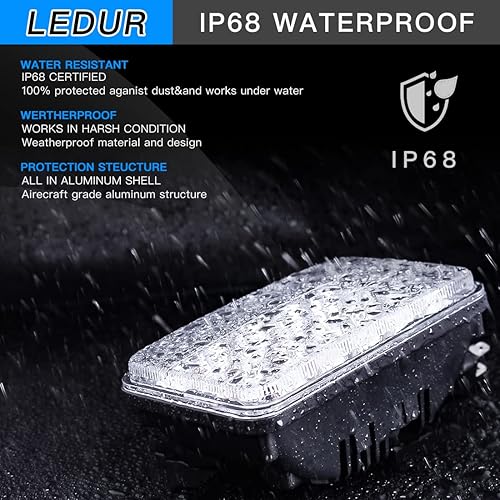 Miniatura 3 de LEDUR Faros delanteros LED 4x6 aprobados por puntos Hi/Lo de repuesto de haz sellado H4651 H4652 H4656 H4666 H6545 Compatible con Peterbilt Kenworth