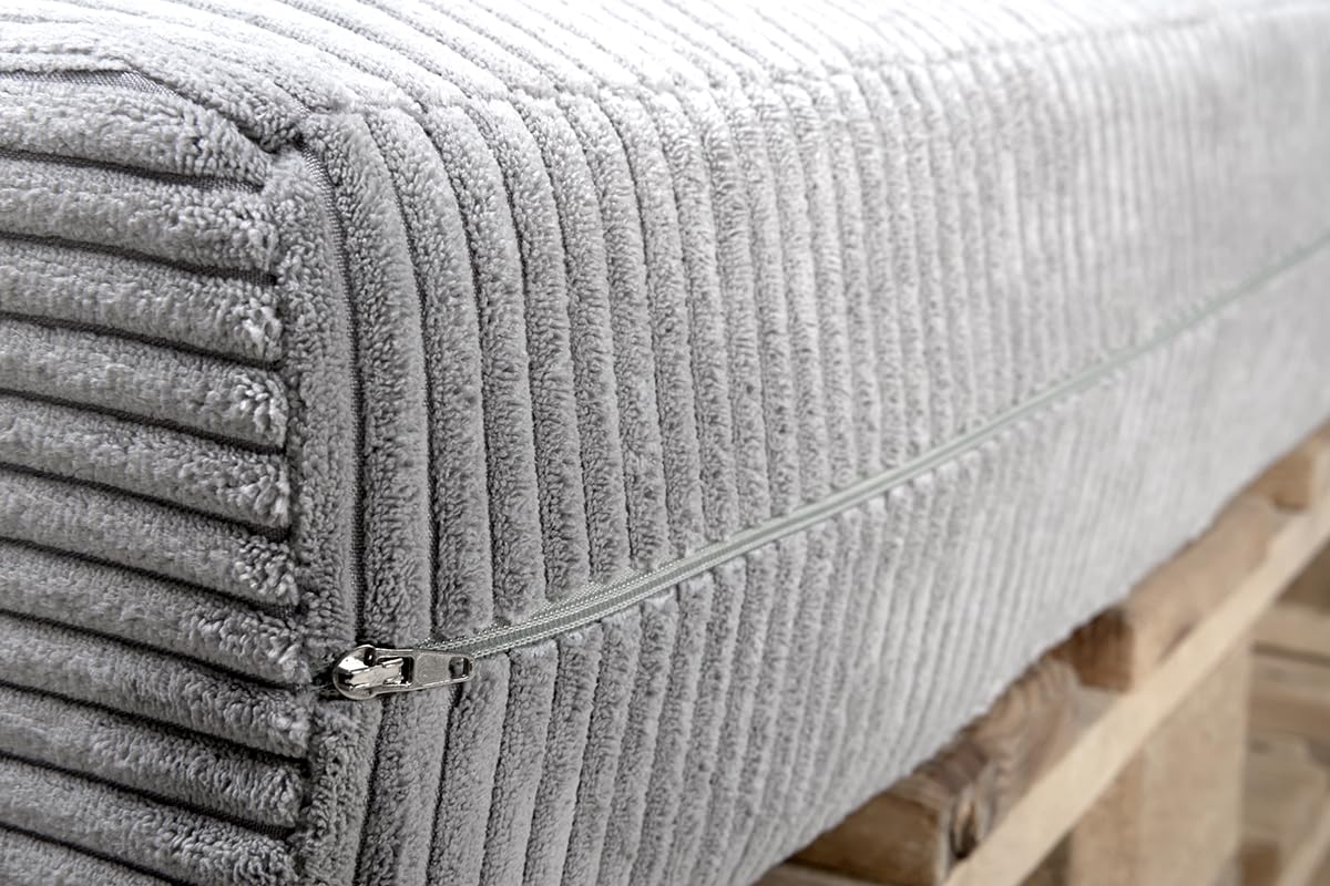 Gutekissen per Pallet, Divano da Giardino - Set Cuscino di Seduta 120x80 + Schienale 120x40, Beige - Molti Colori e Dimensioni PFLA