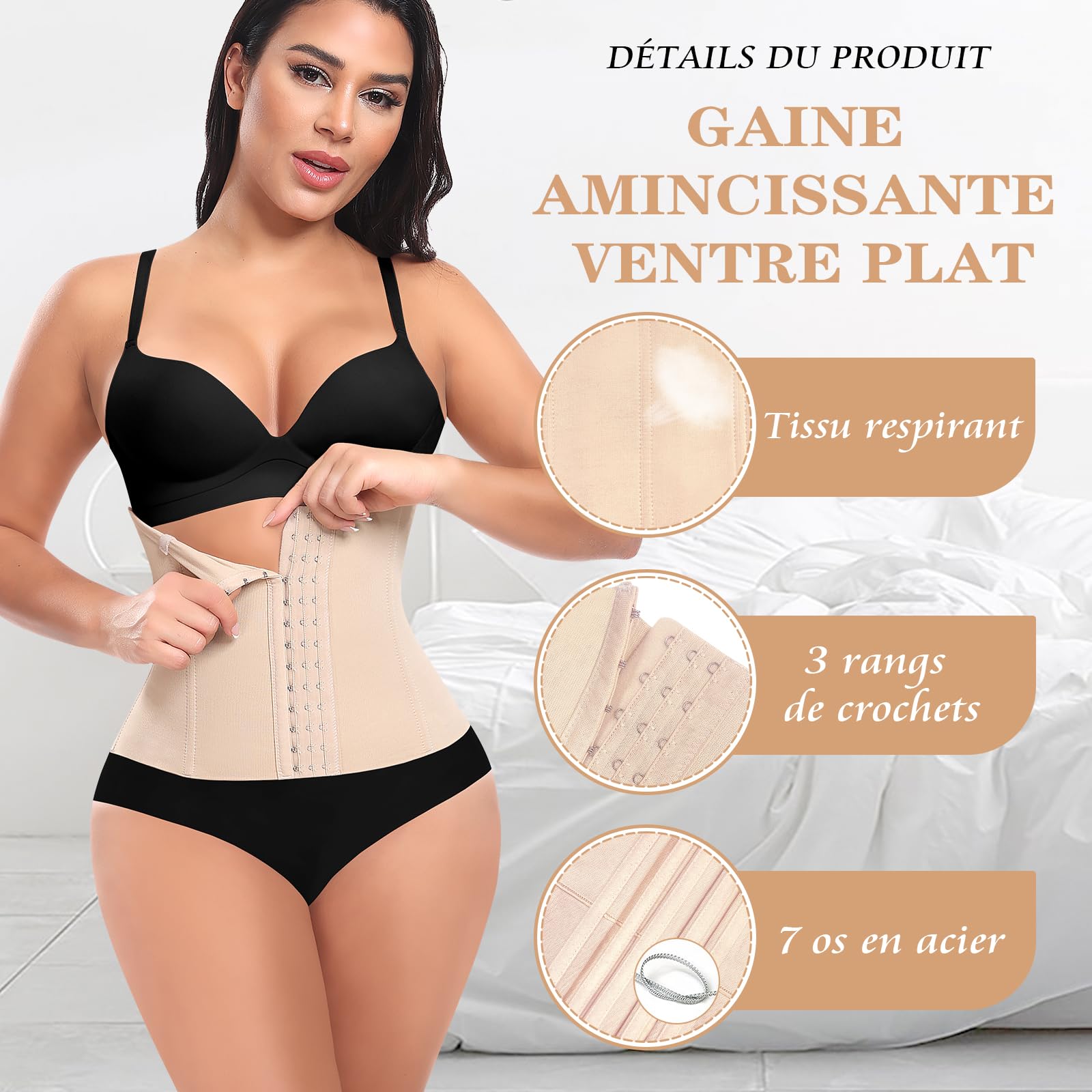 YARRCO Fascia Riduttore Donna Addome Modellatrice Corsetto Riduttore Dimagrante Waist Trainer Vita Fascia Postpartum Cintura Fascia Colombiana Corsetto