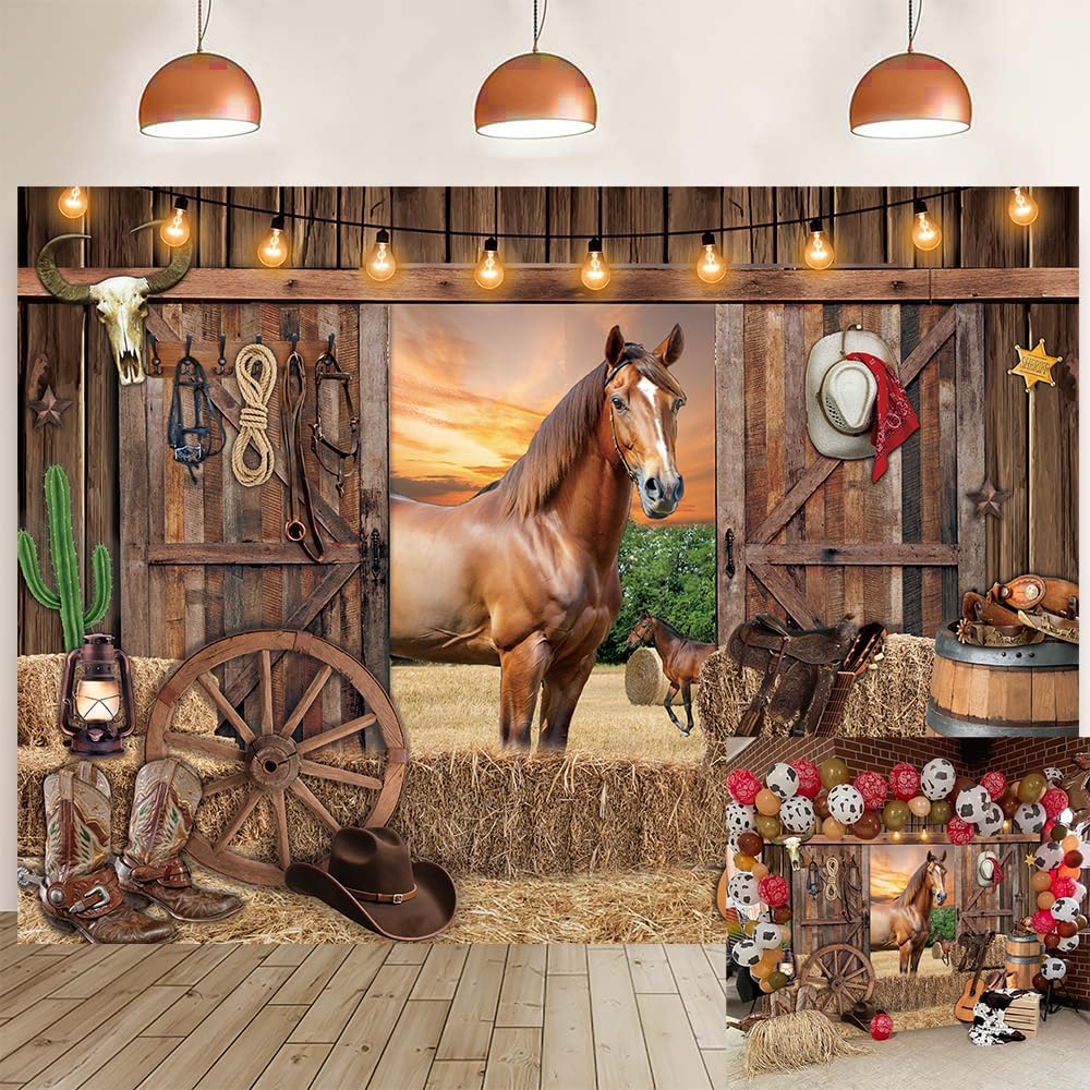 Rodeo Backdrop Amazon.com : Western Cowboy Backdrop Rustic Wooden House Barn Horse ...