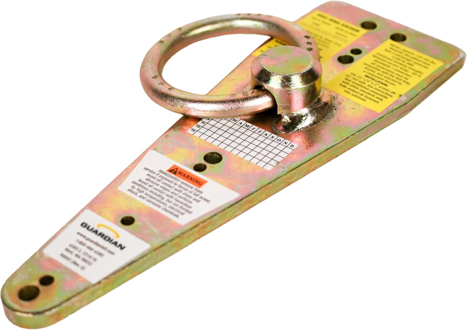 Guardian 00484 Bull Ring Fall Protection Anchor | Zinc-Plated Galvanized Steel | OSHA and ANSI Compliant