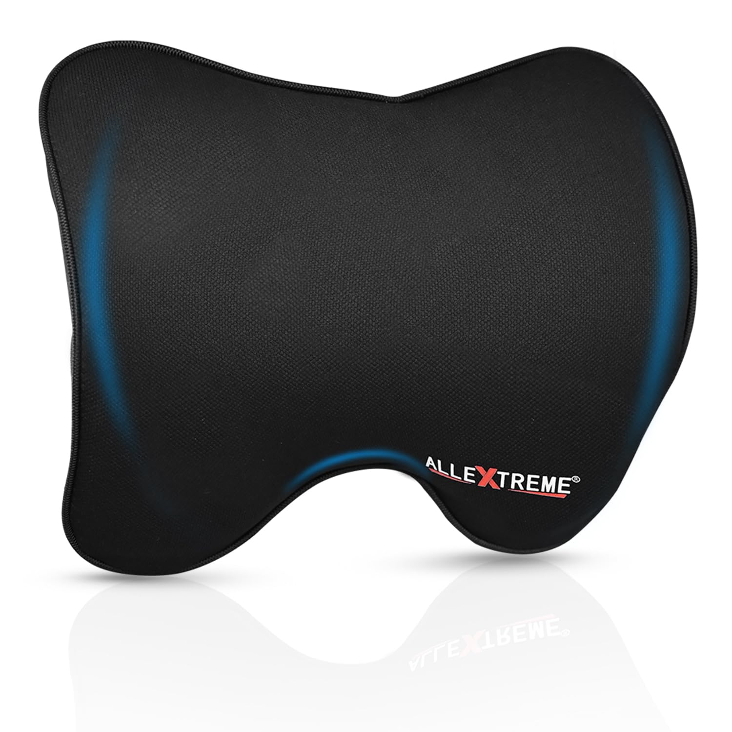 Allextreme EX-SY003-B Memory Foam Car Seat Back Rest Neck Pillow Mesh Cushion Lumbar Support Breathable Comfort Pain Relief Pad Universal for Driving Home Office Chair (Pack of 1, Black)