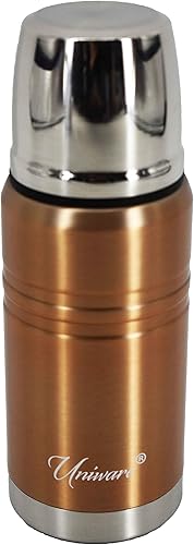 UNIWARE Gold 2464GD - Frasco de vacío de acero inoxidable (11.8 fl oz), 2.9 x 2.9 x 8.0 pulgadas