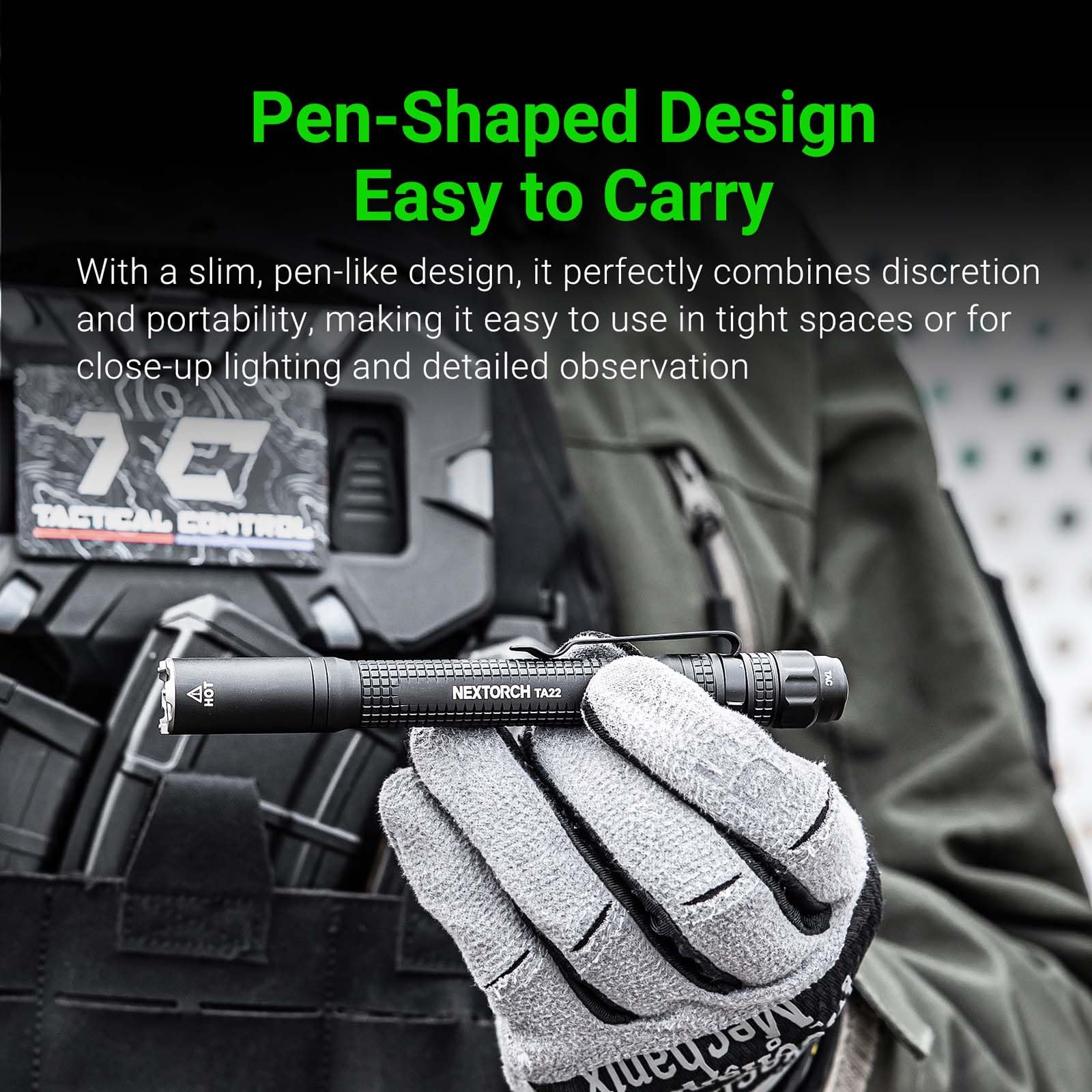 Nextorch TA22 - Linterna táctica recargable, 850 lúmenes, LED EDC de alto brillo, IPX8 impermeable y resistente a los impactos, linterna portátil con clip para bolsillo, hogar, emergencia, seguridad