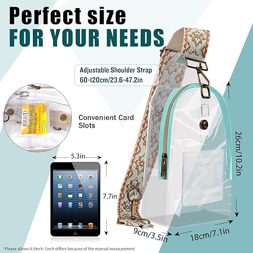Miniatura 2 de XSUIOY Clear Sling Bag Stadium Approved with Adjustable Guitar Straps,Clear Crossbody Bag for Women Small Fanny Pack Stadium Approved PVC Crossbody