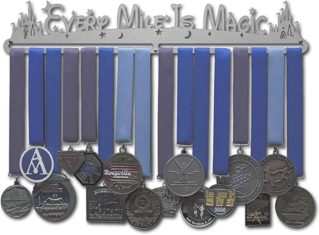 Allied Medal Hanger - Every Mile is Magic (18" Wide with 1 Hang bar) - Medal Hanger Holder Display Rack - Multiple Variations Offered!