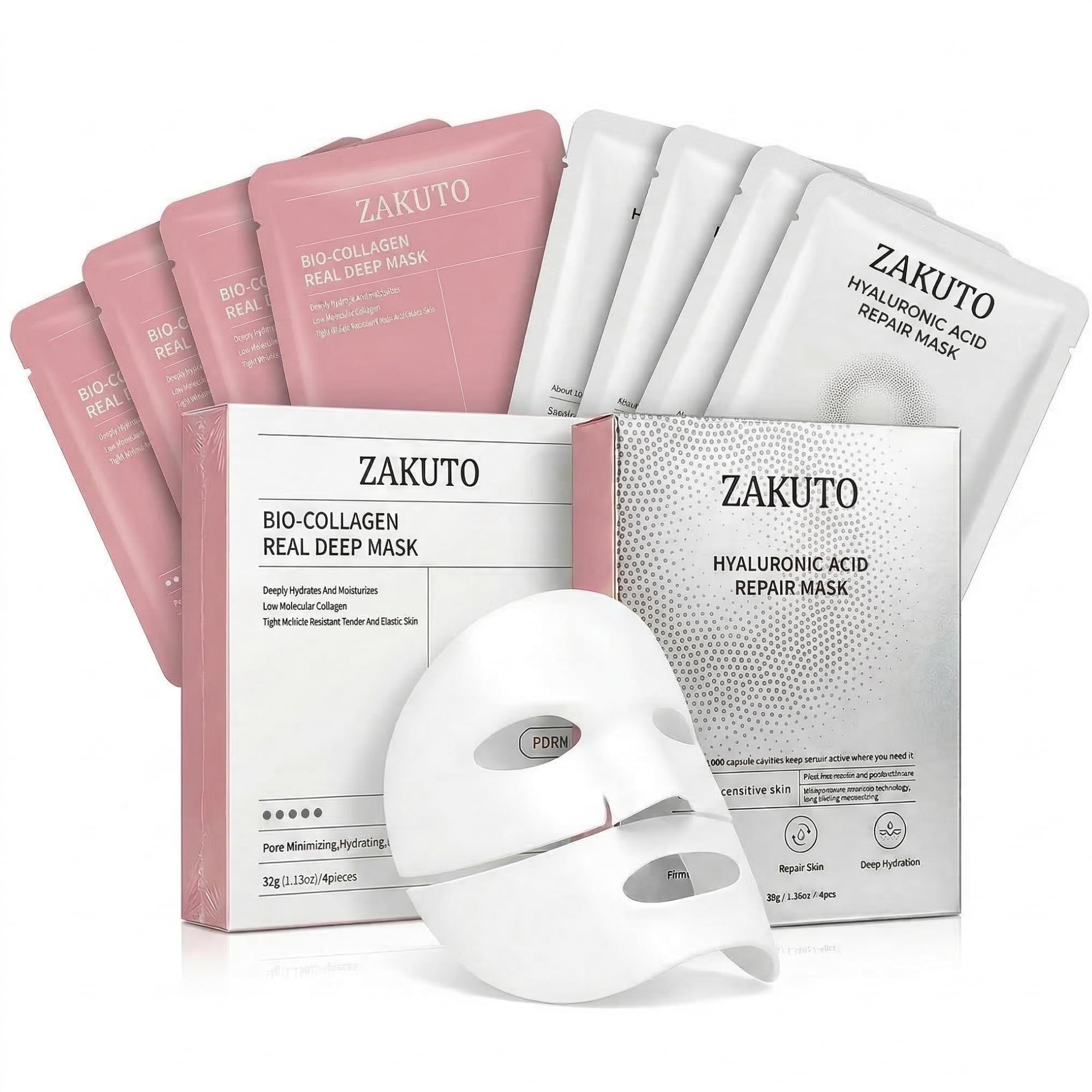Premium Collagen Face Mask 8-Pack Korean Skin Care Beauty Gifts for Women Travel Essentials for Women Bridesmaid Gifts