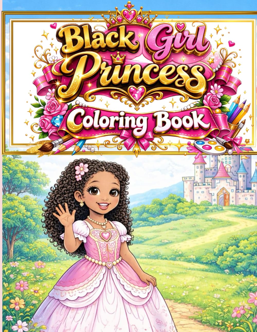 Little Black Girl Princess Coloring Book: An Inspirational Coloring Book Celebrating Beauty, Confidence & Dreams / African American Princesses for Girls Ages 3-8