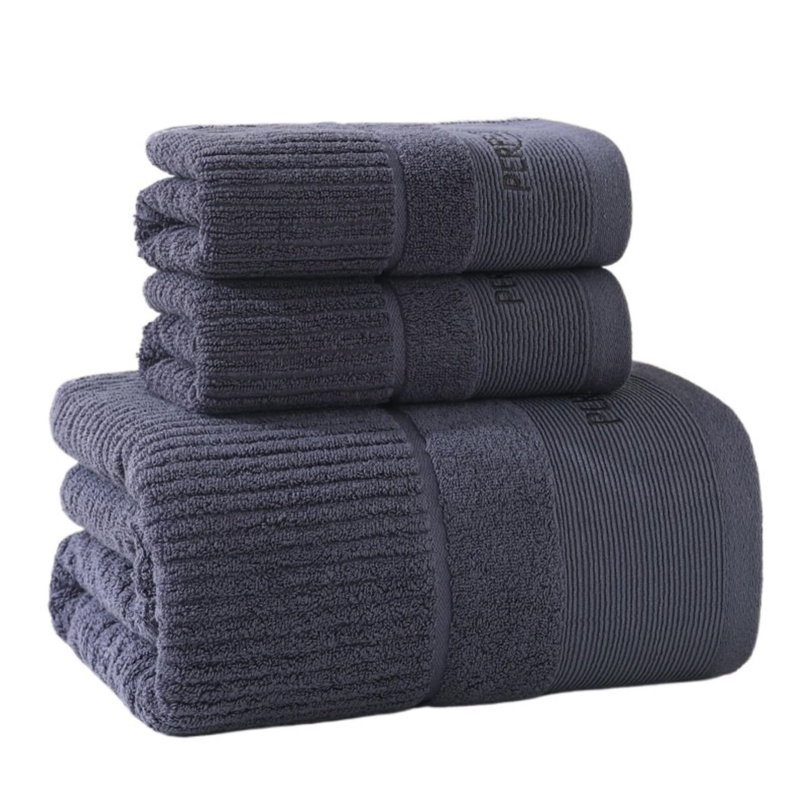 Toallas de lujo de 3 piezas EDQPLL gris algodón de alta densidad con toalla de baño grande