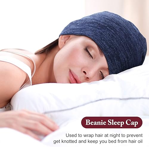 Miniatura 7 de SATINIOR 6 gorros de dormir con forro de satén para dormir con calavera, gorro de noche para cabello rizado, para mujeres y niñas