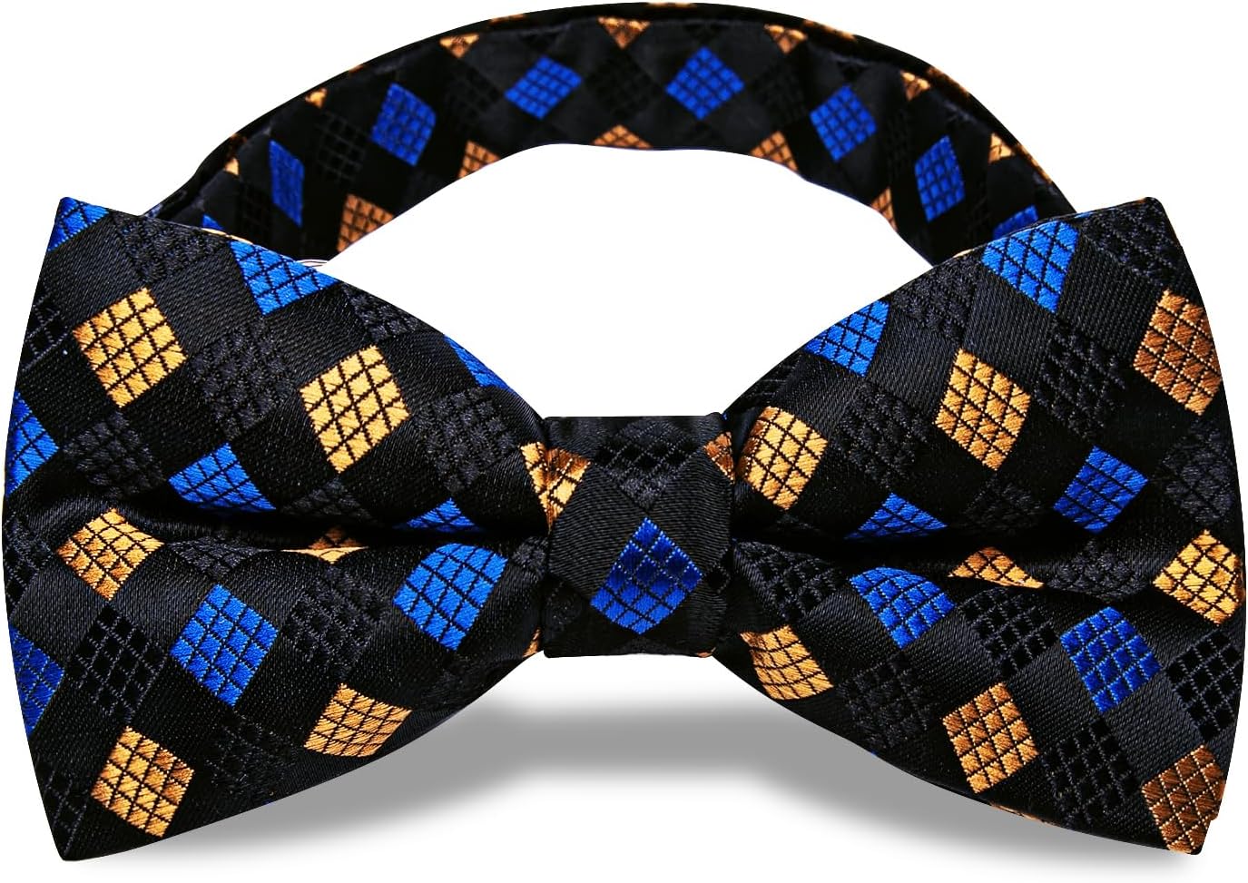 Silk Bow Tie Set for Men Striped Pre-tied Tuxedo Bowties Pocket Square Cufflinks Adjustable Wedding Prom Party - Image 3